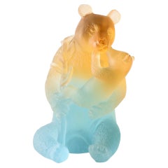 Daum Pate de Verre Pandas Love, Firmado Daum, Francia Número 230