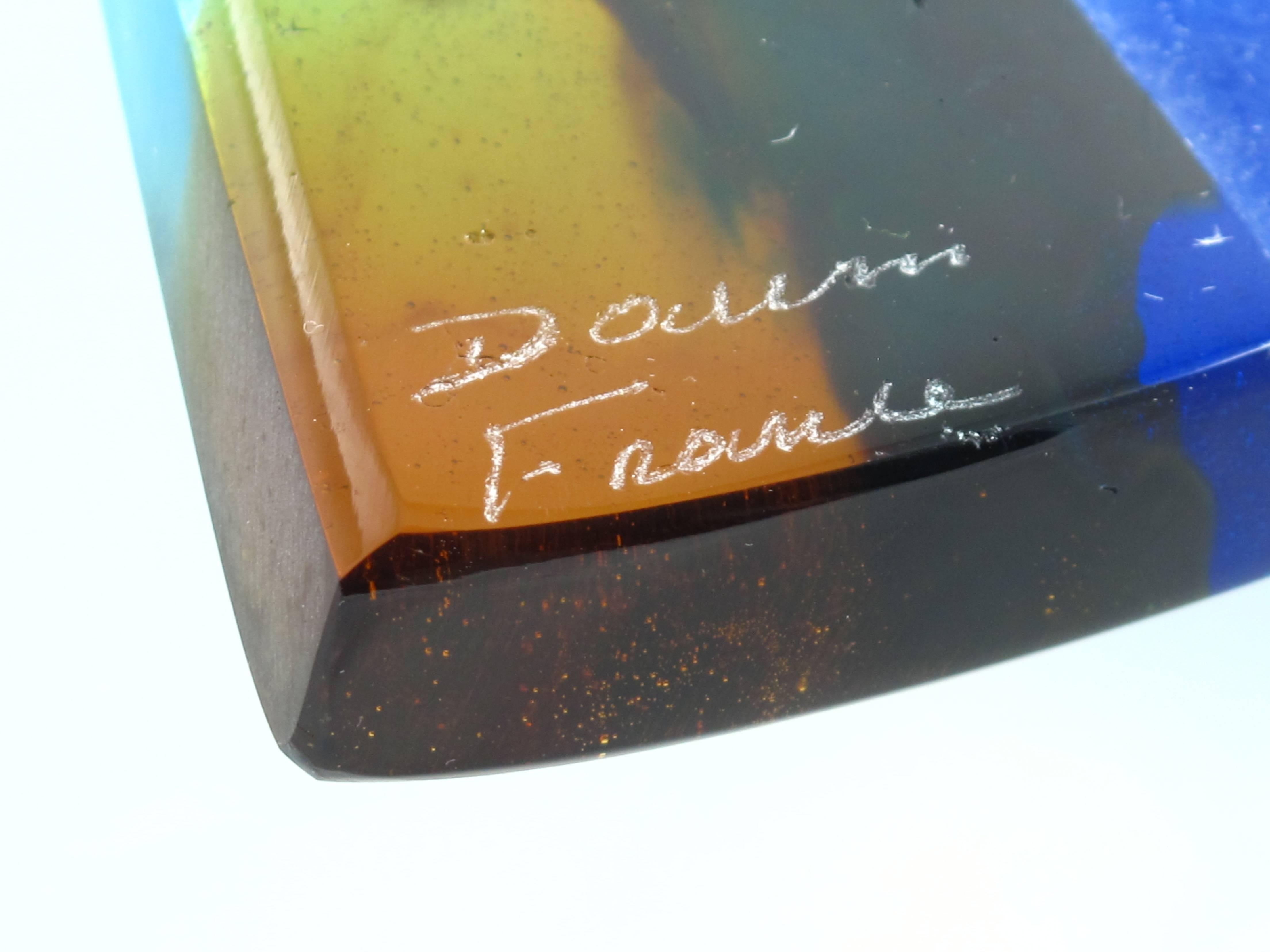 Pavo real Daum Pate-de-Verre siglo XX