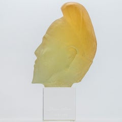 Daum Pate de Verre Sage Taoiste Sculpture, France