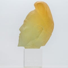 Daum Pate de Verre Sage Taoiste Sculpture, France