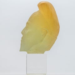 Daum Pate de Verre Sage Sculpture Taoiste, France