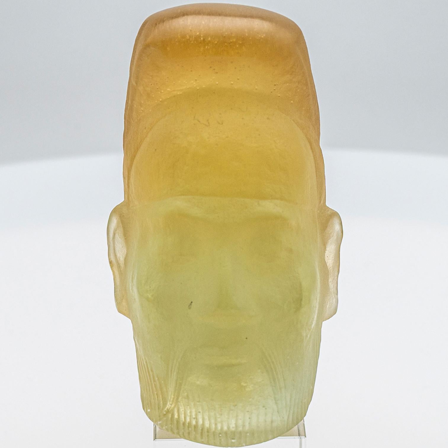 Escultura Taoísta Daum Pate de Verre Sage, Francia Art Nouveau en venta