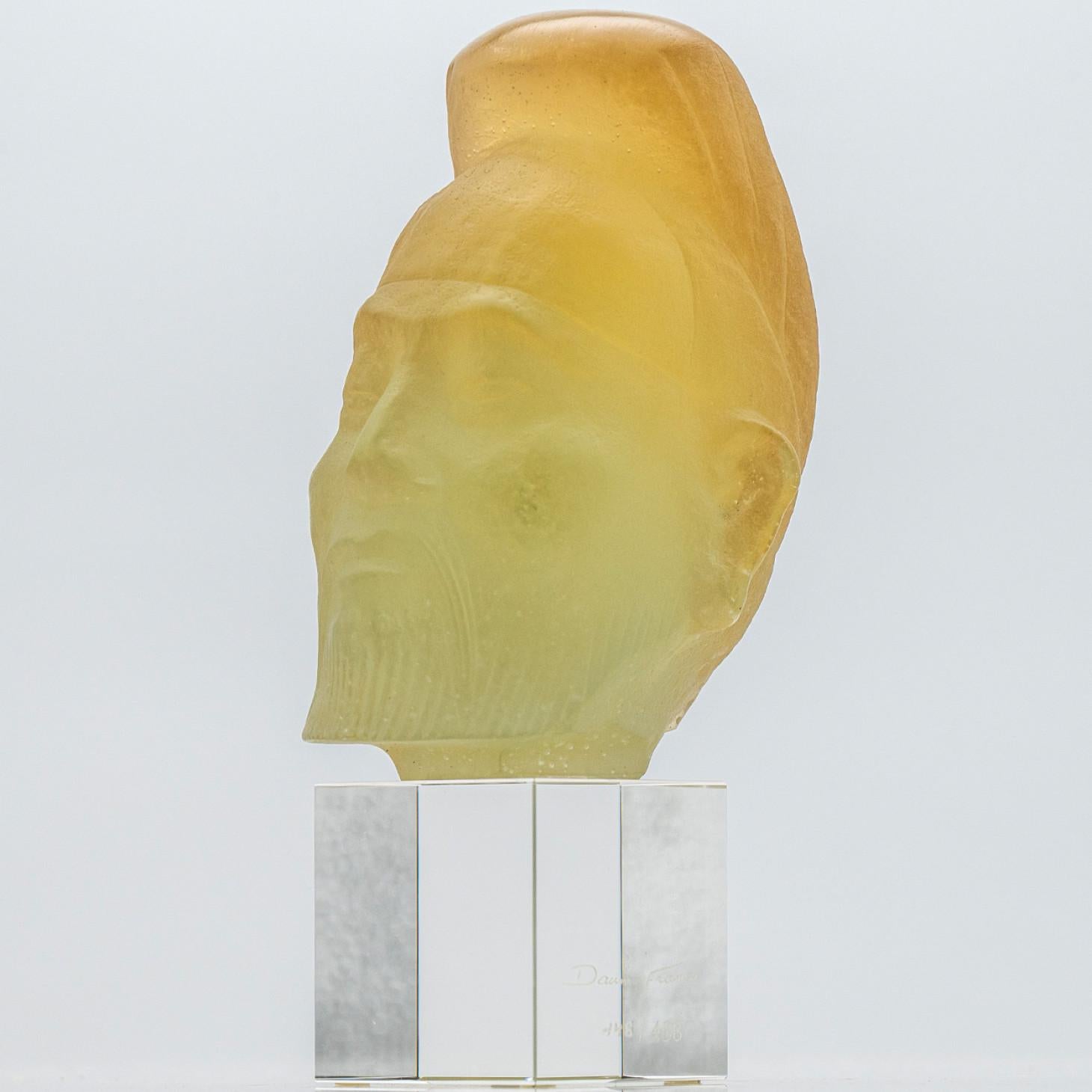 Daum Pate de Verre Sage Taoiste Skulptur, Frankreich (Französisch) im Angebot