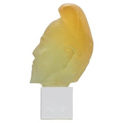 Daum Pate de Verre Sage Taoiste Sculpture, France