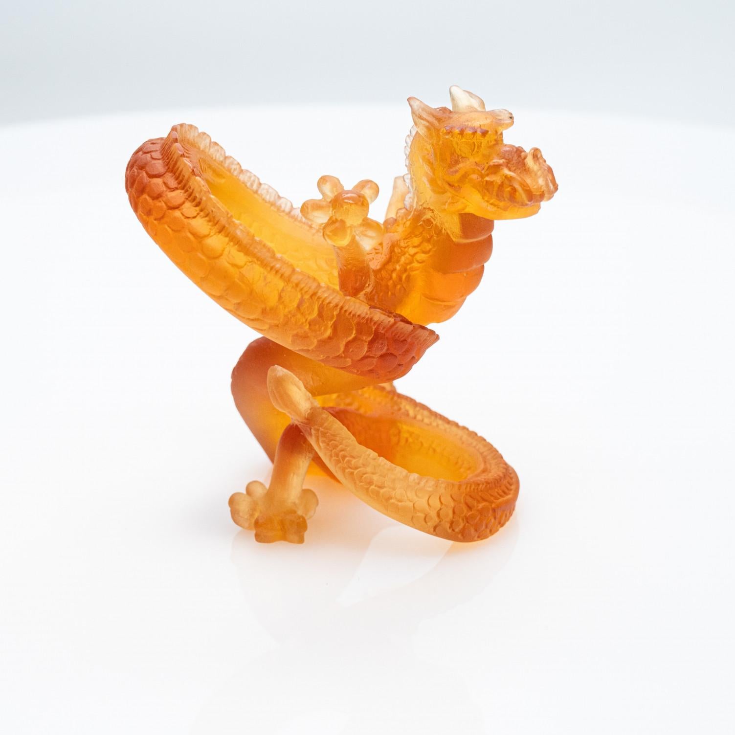 Daum Pâte de Verre Set Dragons, marrone miele opalescente, Francia, 1990 in vendita 3