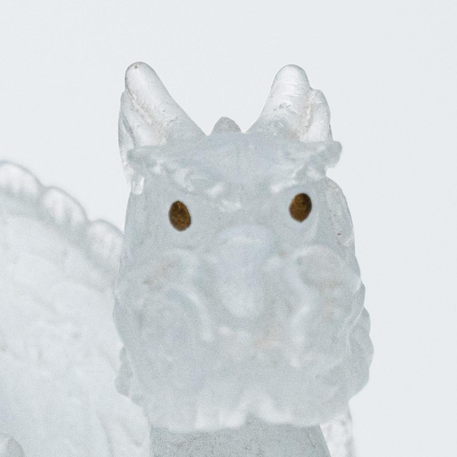 Cristallo Daum Pâte de Verre Set Dragons, marrone miele opalescente, Francia, 1990 in vendita