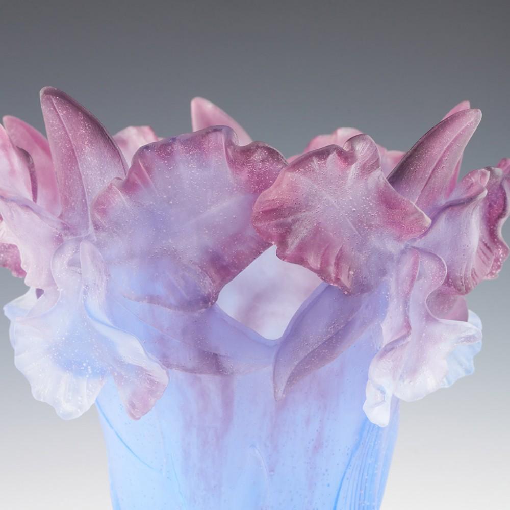Daum Pate de Verre Vase Bearded Irises 1