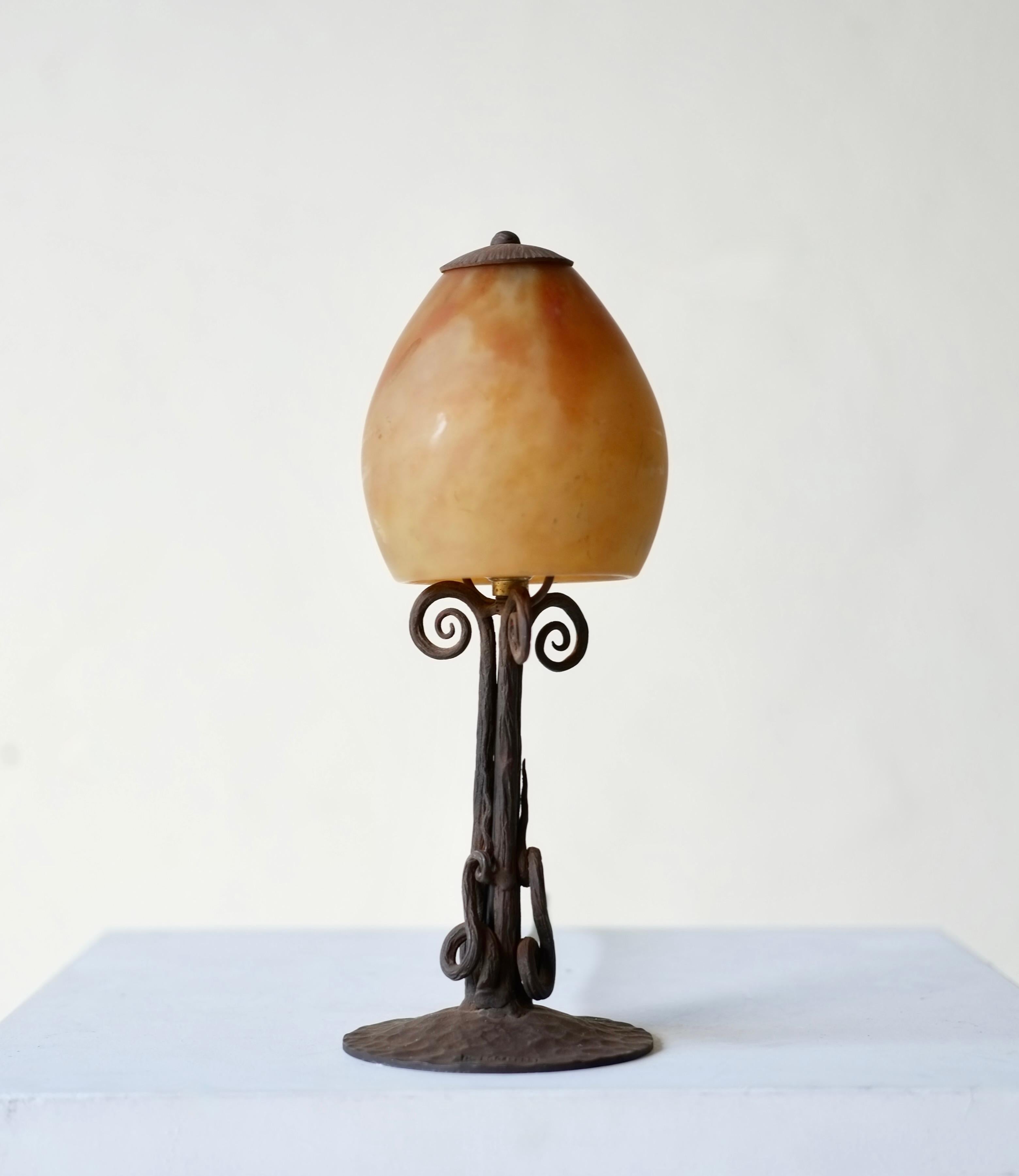 Daum & P.Escaffre Lamp, France, Circa 1930 For Sale 4