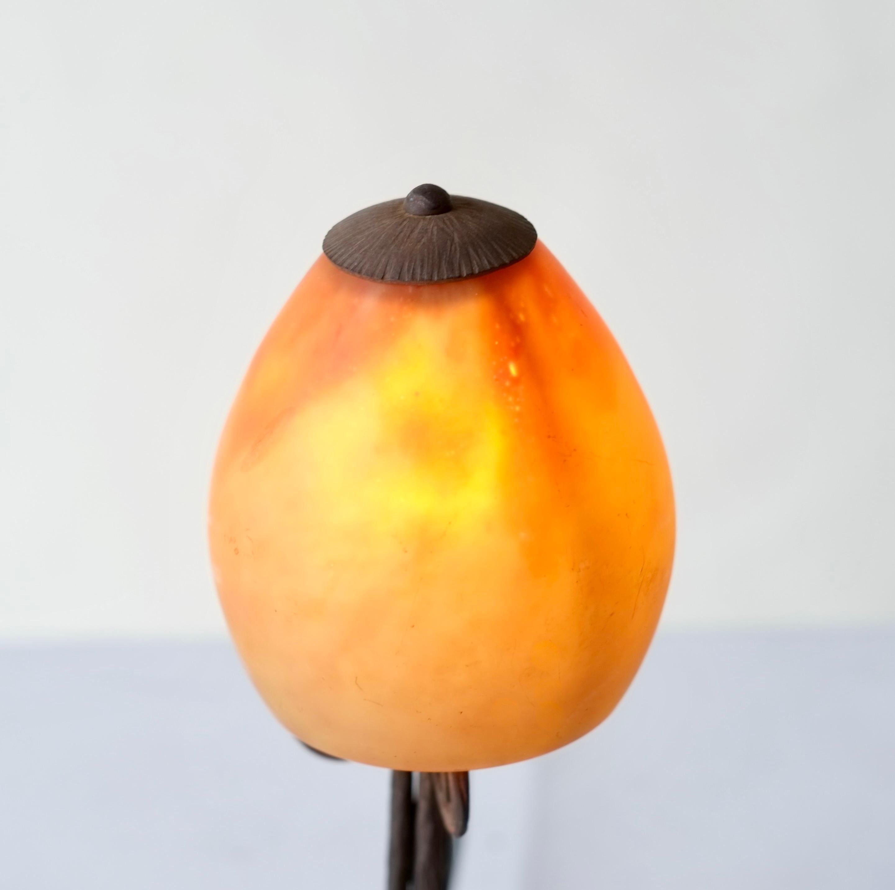 Glass Daum & P.Escaffre Lamp, France, Circa 1930 For Sale