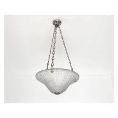 Daum Pierre D'Avesn French Art Deco Pendant Chandelier, Early 1930s
