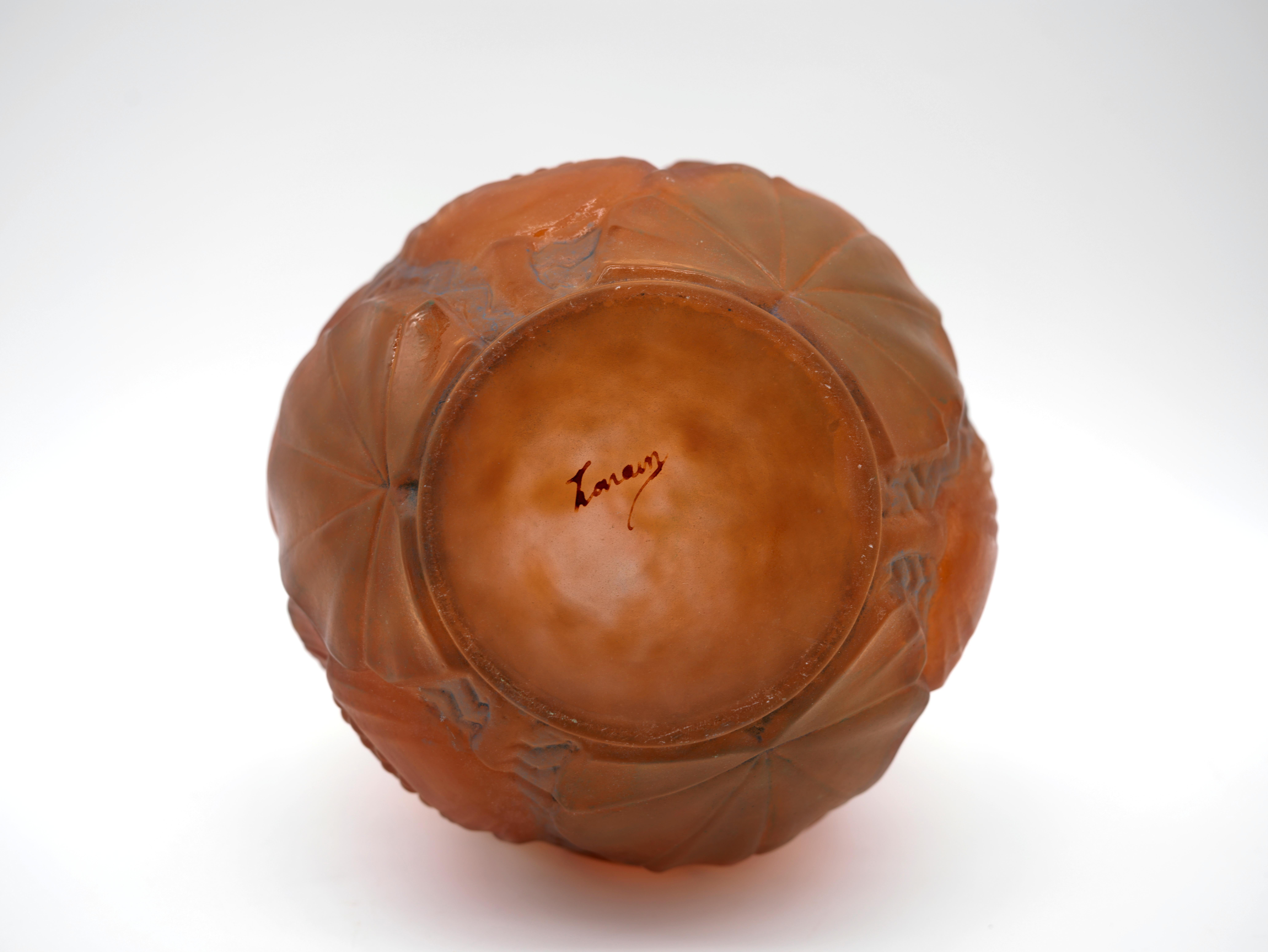 Vetro Vaso floreale grande Pierre D'Avesn, 1920 in vendita