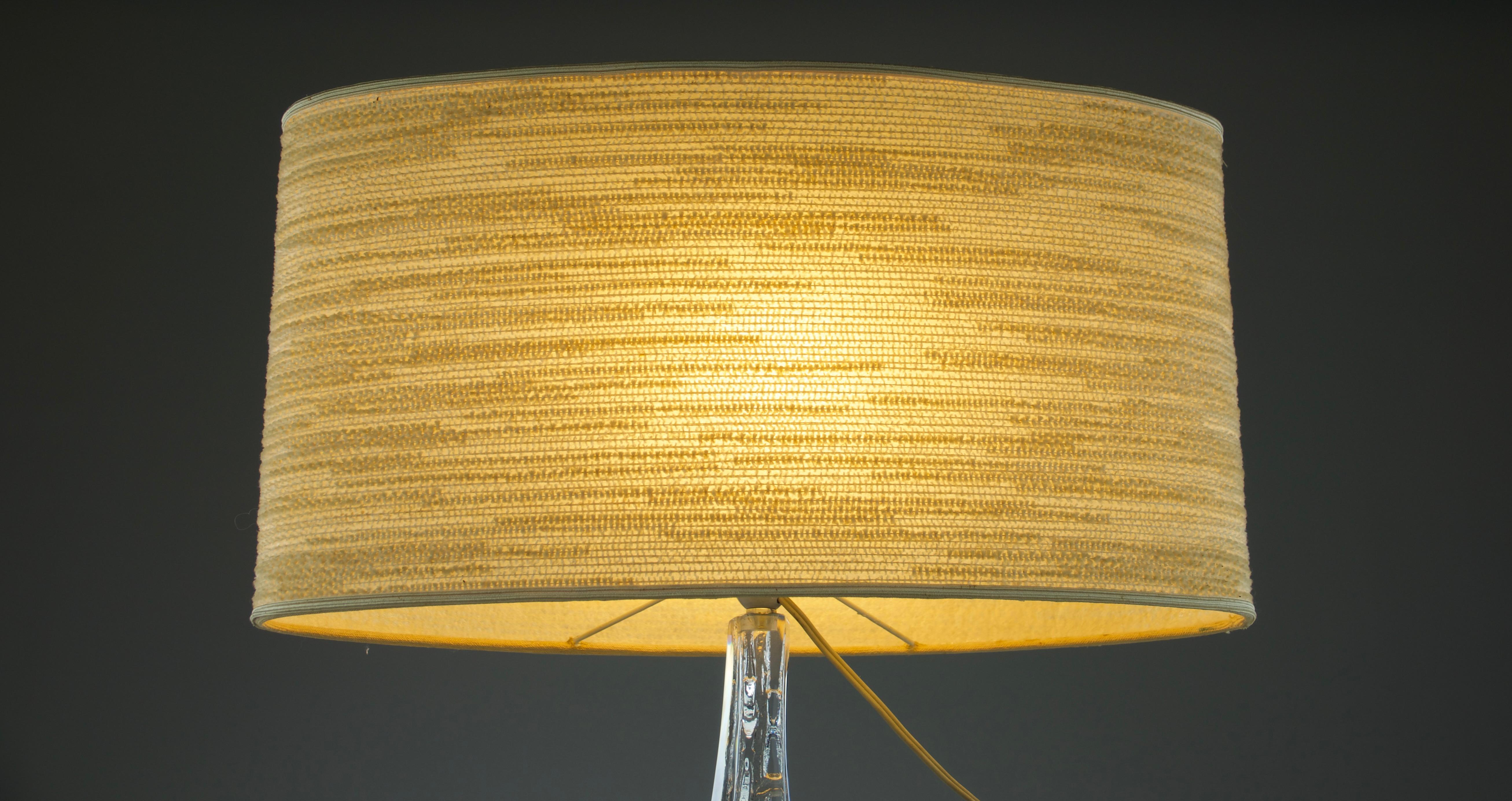 Daum, Pine Tree Crystal Table Lamp, France 1970s For Sale 4