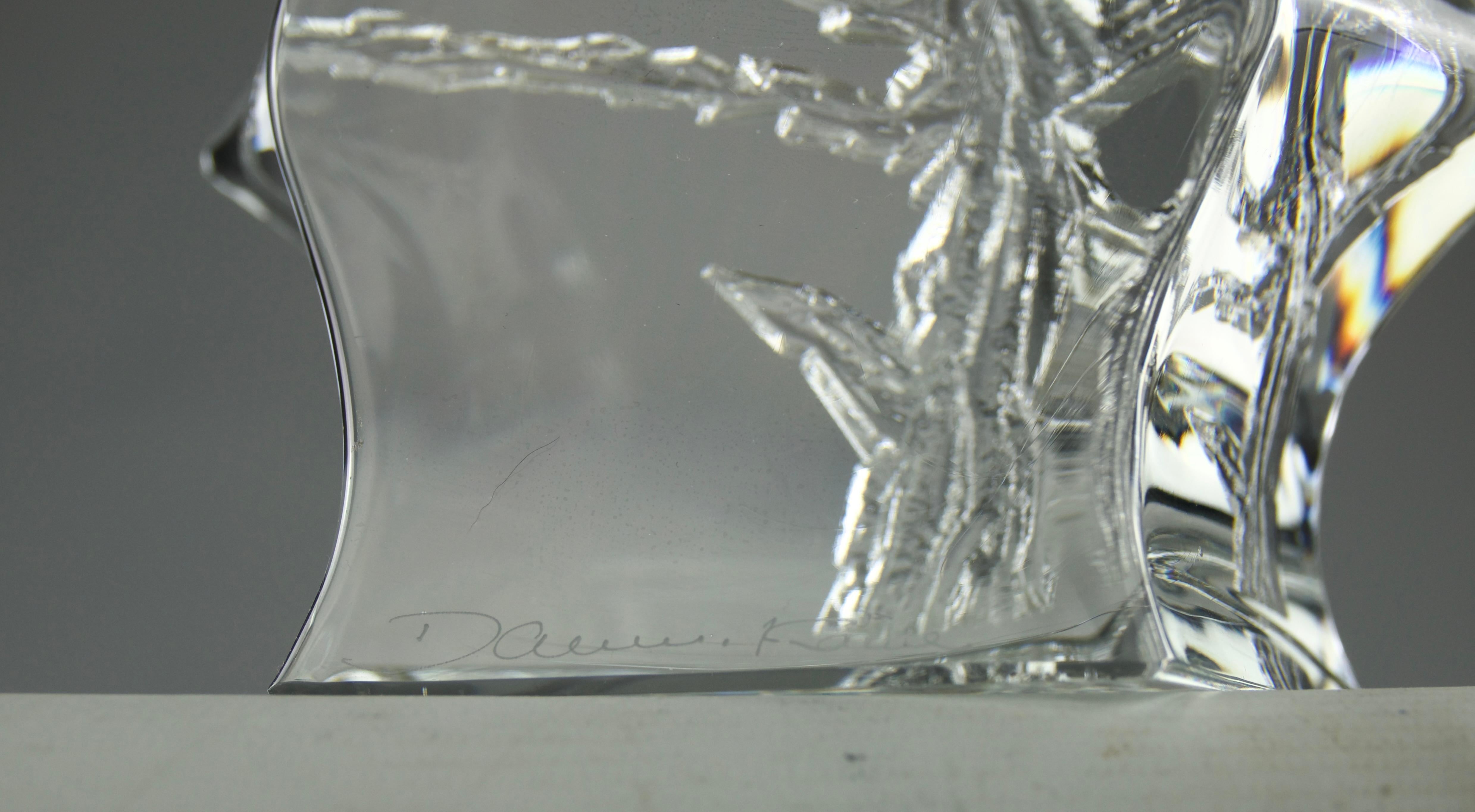 Daum, Pine Tree Crystal Table Lamp, France 1970s For Sale 1