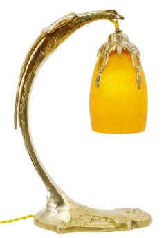 Lampe de table Art Déco française en forme d'aigle, Daum & Ranc, 1915