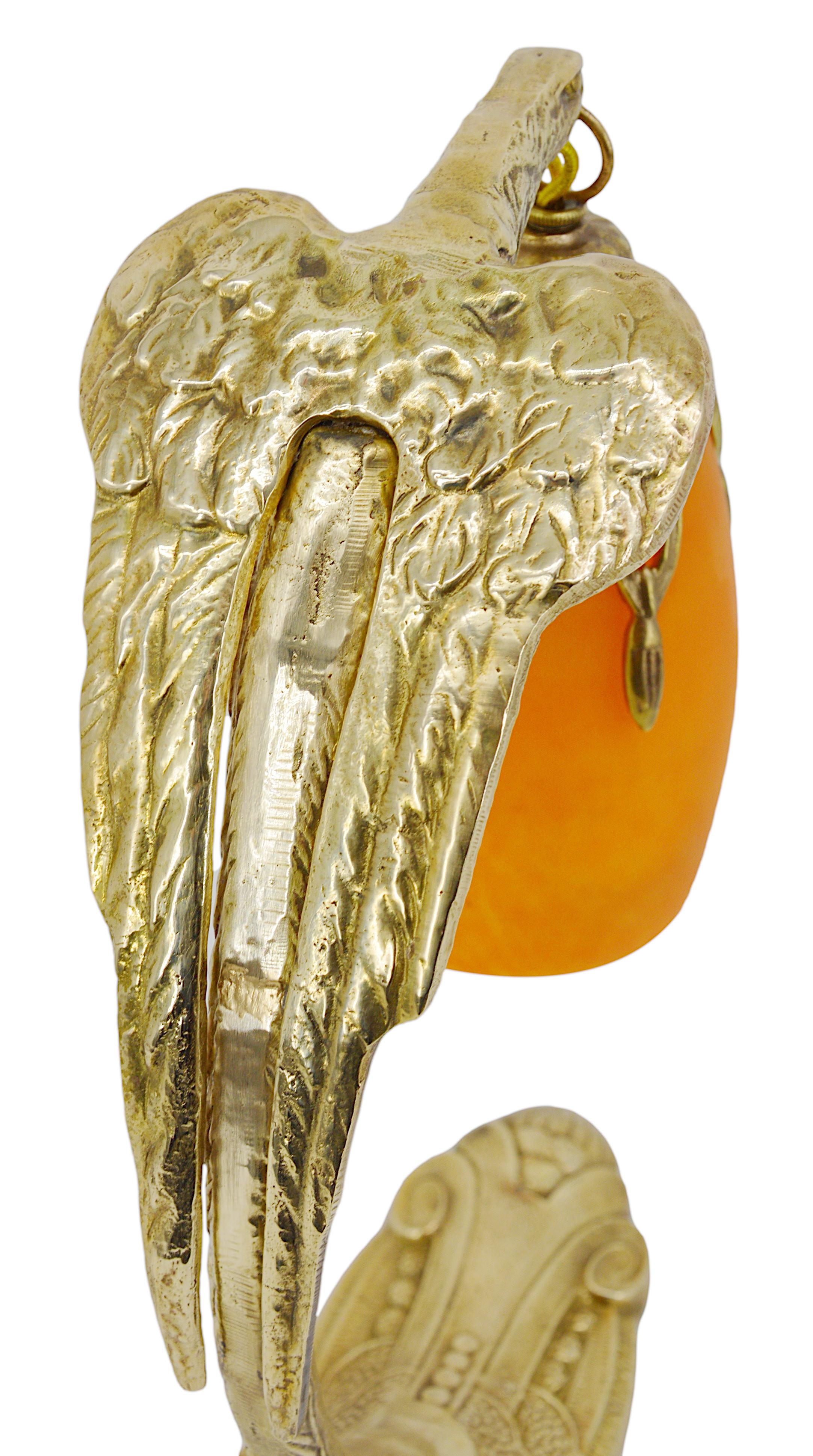 Bronze Lampe de table Art Déco française en forme d'aigle, Daum & Ranc, 1915 en vente