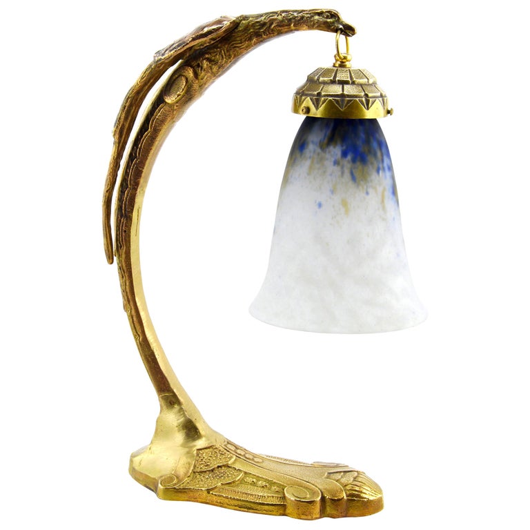 Daum Ranc French Art Deco Eagle Table or Desk Lamp, Early 1920s at 1stDibs