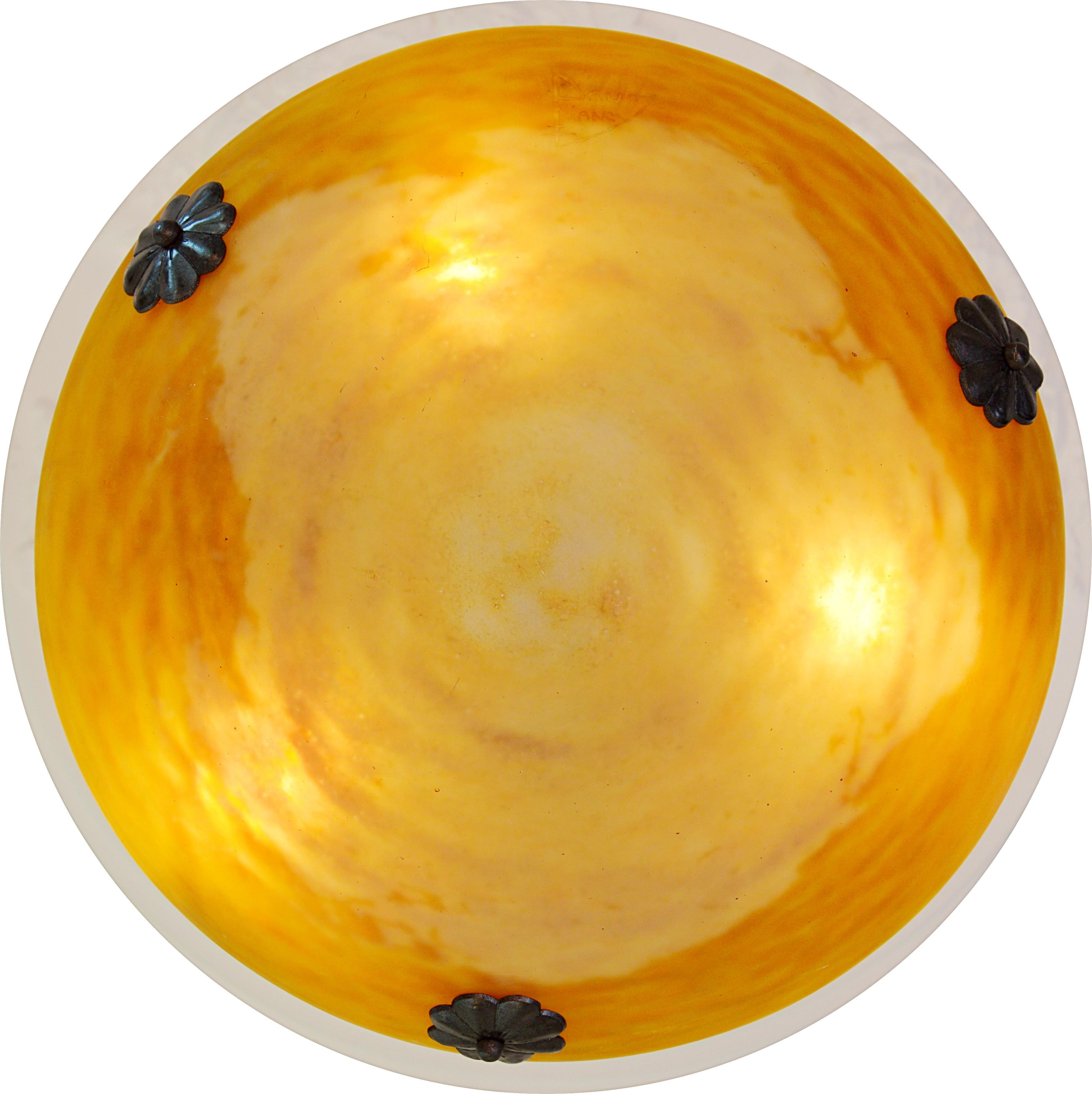 Glass Daum Rare Art Nouveau / Art Deco Pendant Chandelier, 1900-1905 For Sale