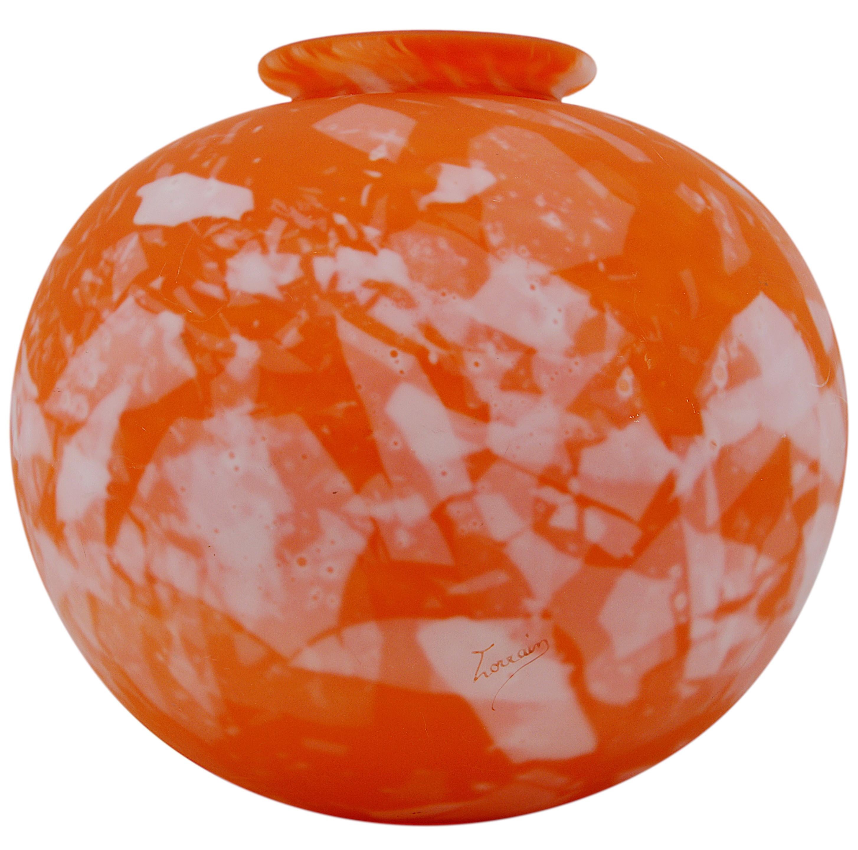 Daum Rare Large French Art Deco Marmorean Vase, 1920 For Sale 2