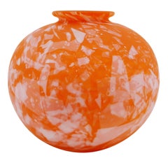 Raro jarrón marmoreano francés Art Déco grande de Daum, 1920
