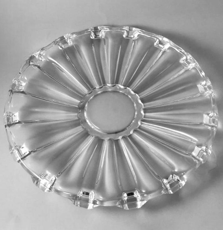 Daum Round French Crystal Table Centerpiece For Sale at 1stDibs