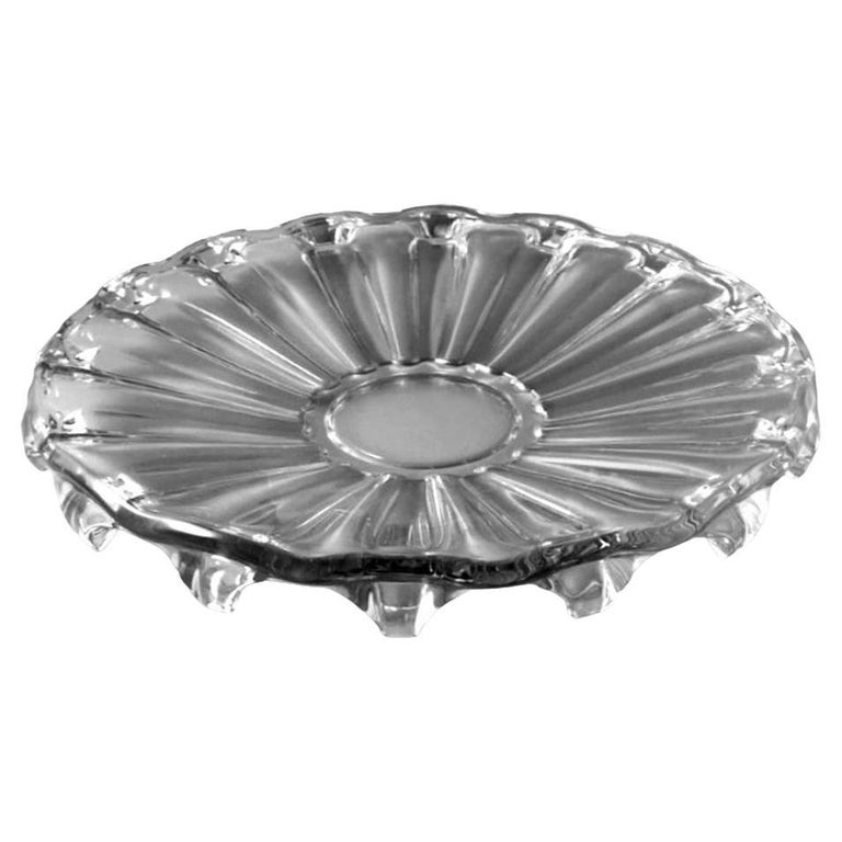 Daum Round French Crystal Table Centerpiece For Sale at 1stDibs