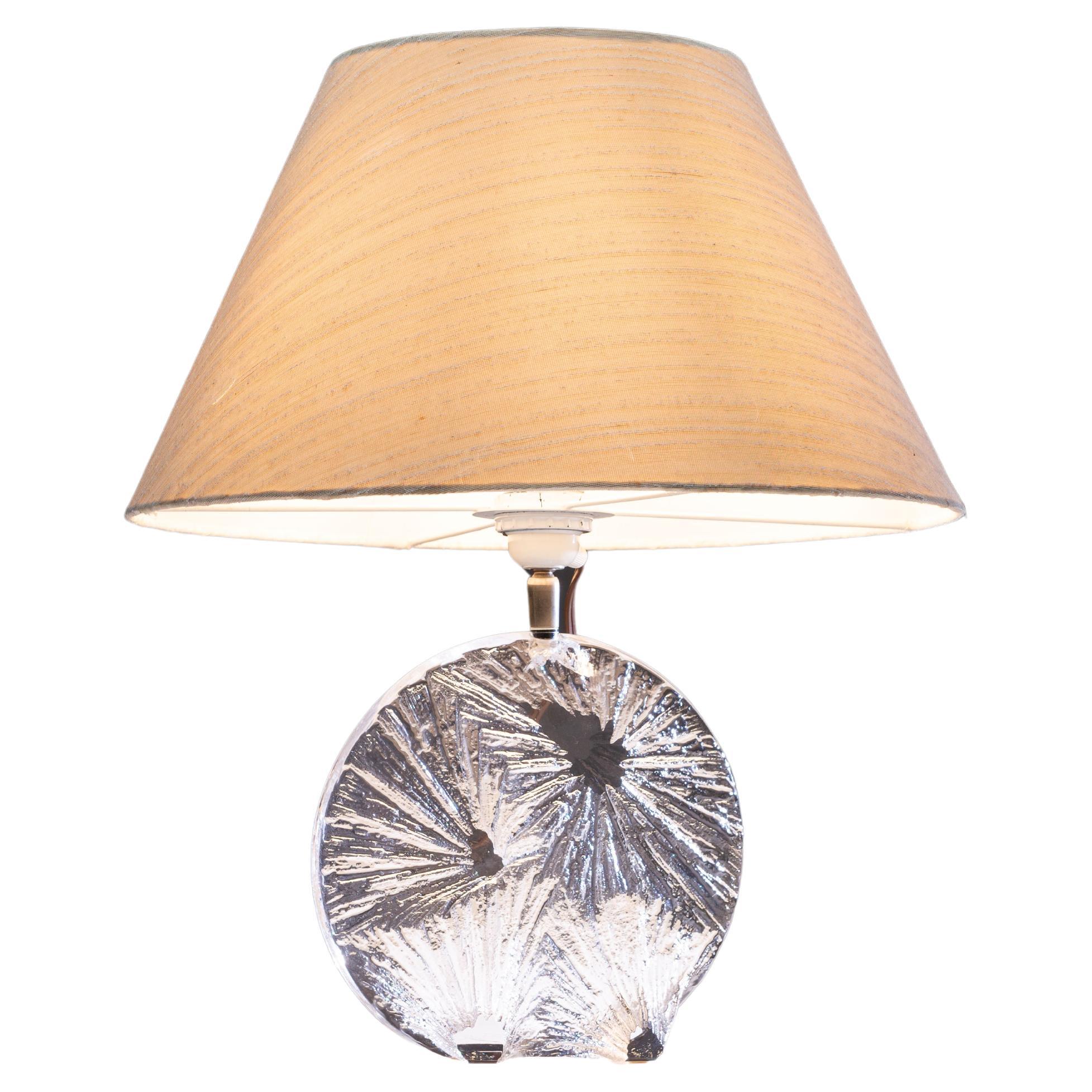 Daum sculptural crystal table lamp Mid-Century France 1970