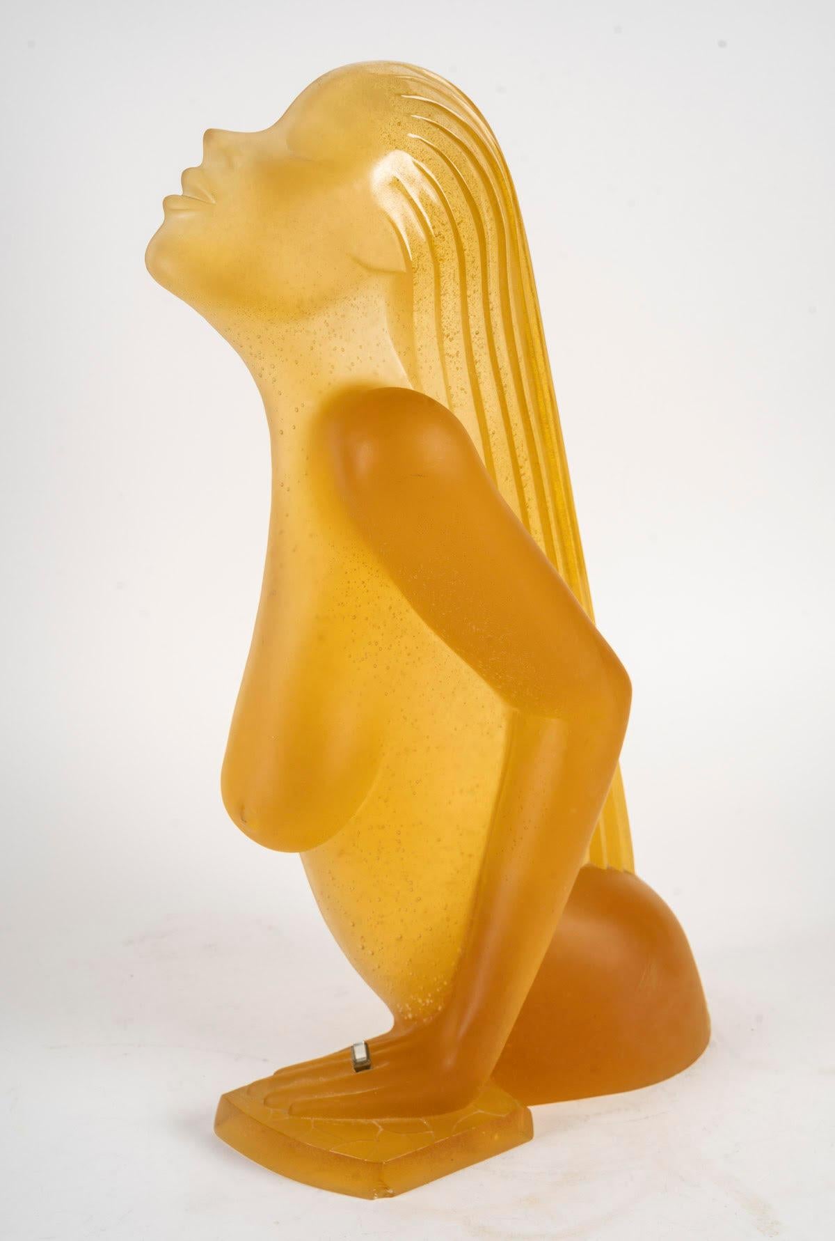 North American Daum Sculpture by the American Artist Dan Dailey, XXth Century. For Sale
