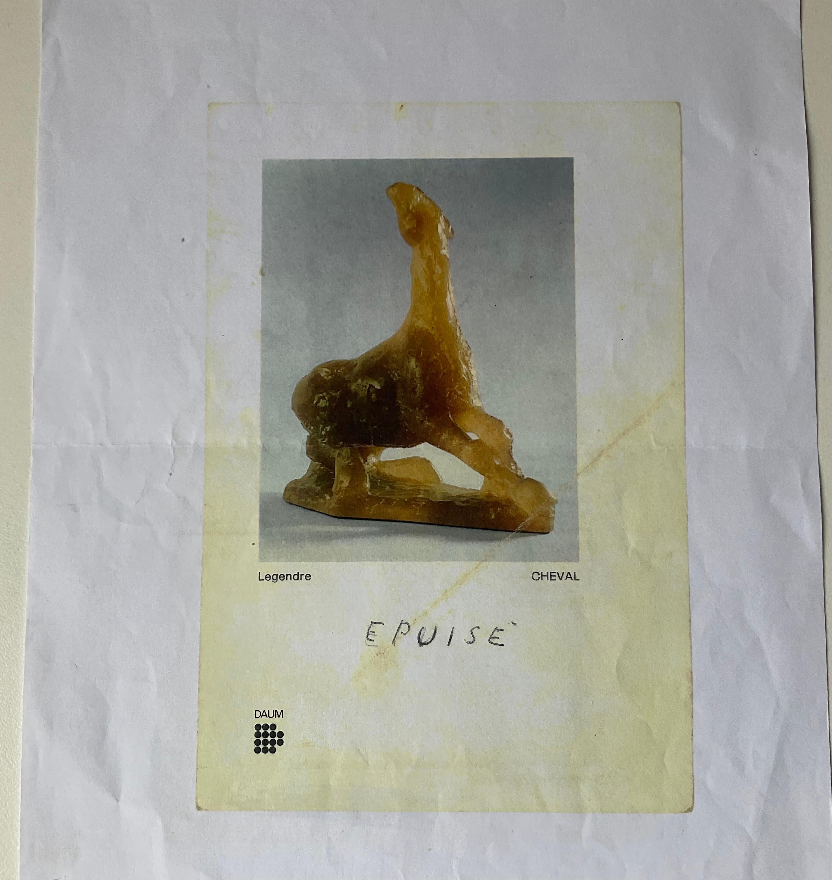 Vintage Signed Animalier Horse Sculpture by Daum For Sale 10