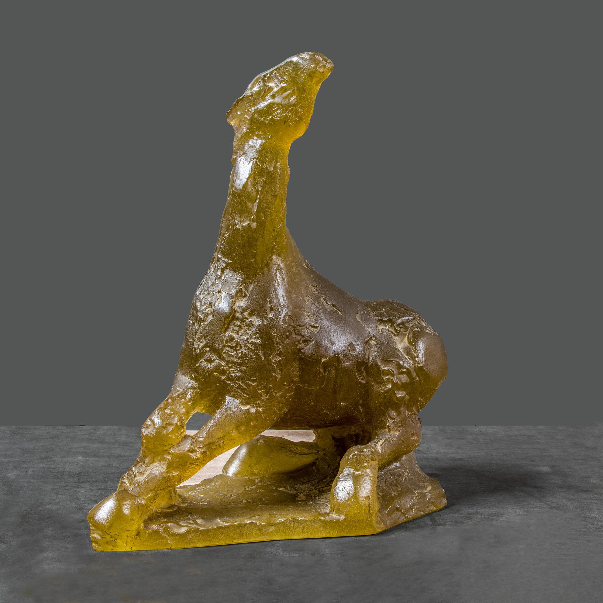 Daum Signed Maurice Legendre Pate-de-Verre Horse Sculpture For Sale 3