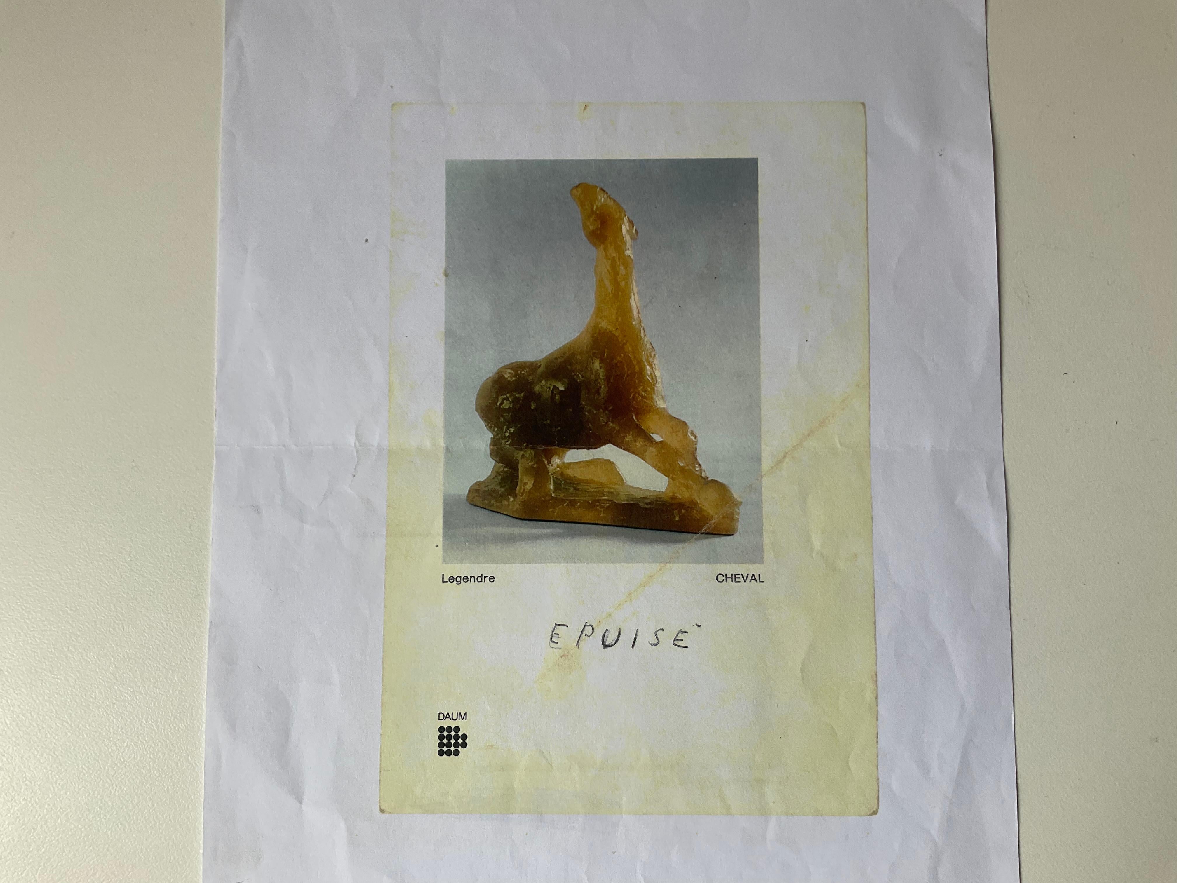 Daum Signed Maurice Legendre Pate-de-Verre Horse Sculpture For Sale 4