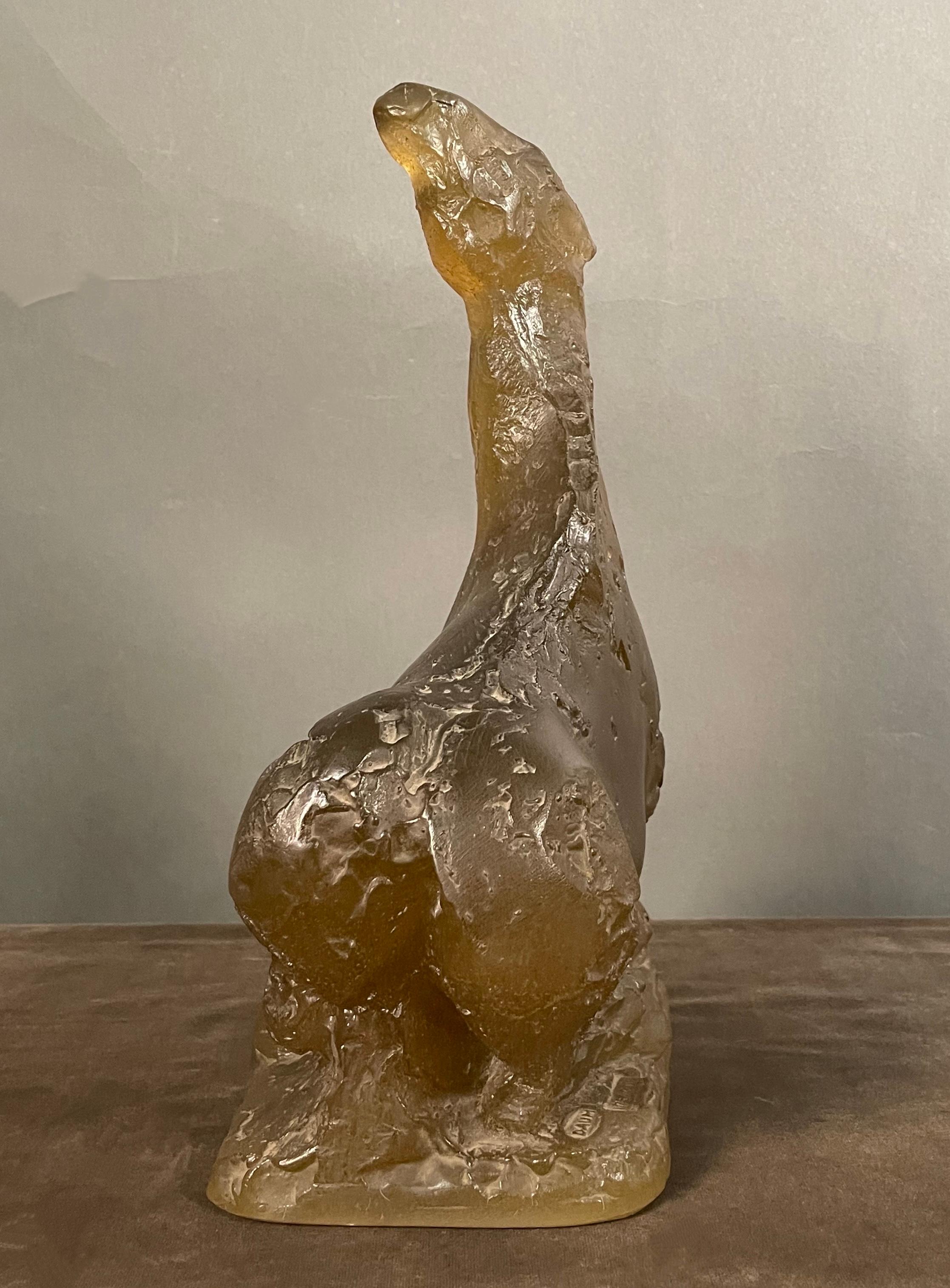 French Daum Signed Maurice Legendre Pate-de-Verre Horse Sculpture For Sale