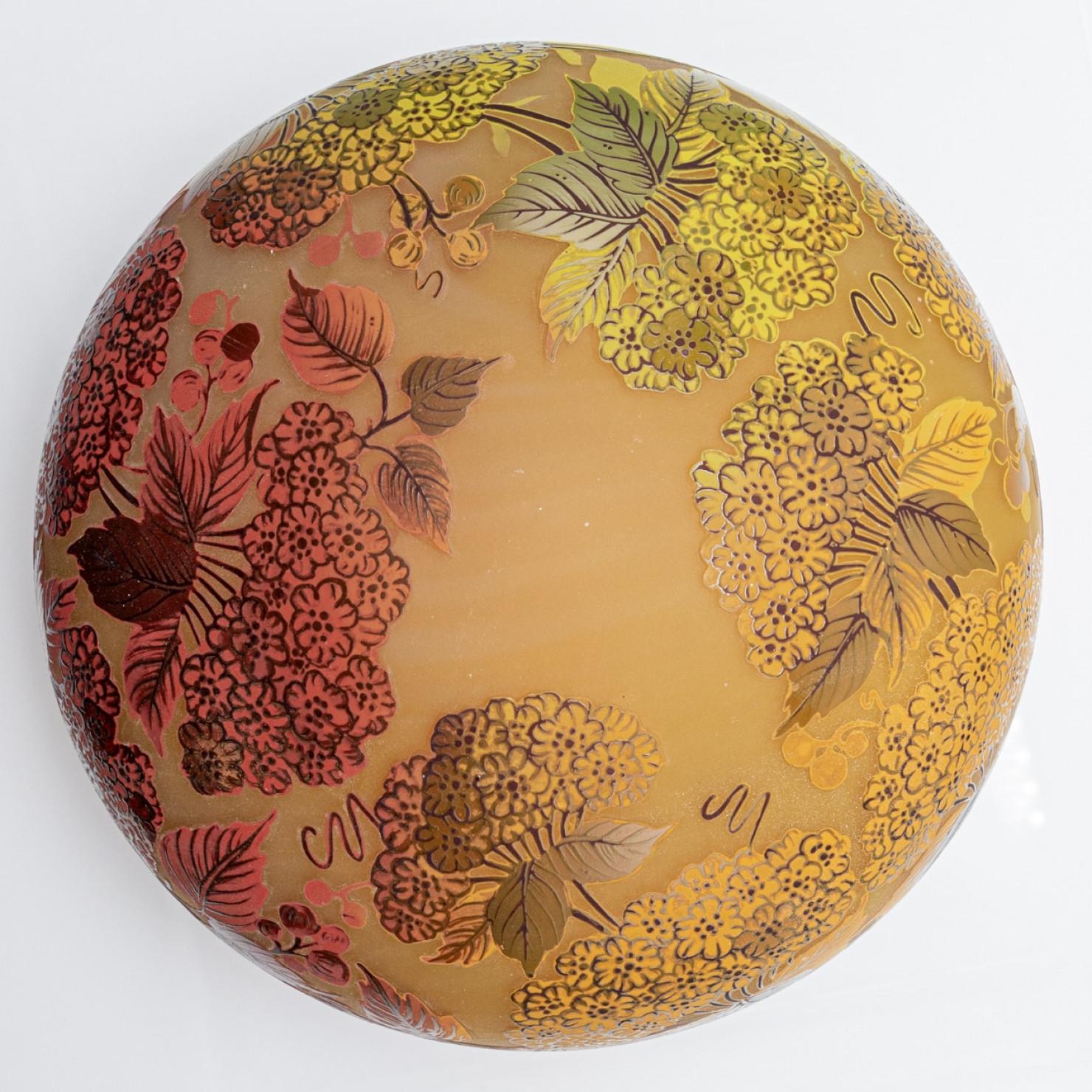 Daum Lámpara de Sobremesa Bronce Cristal Floral Multicolor, Francia en venta 3