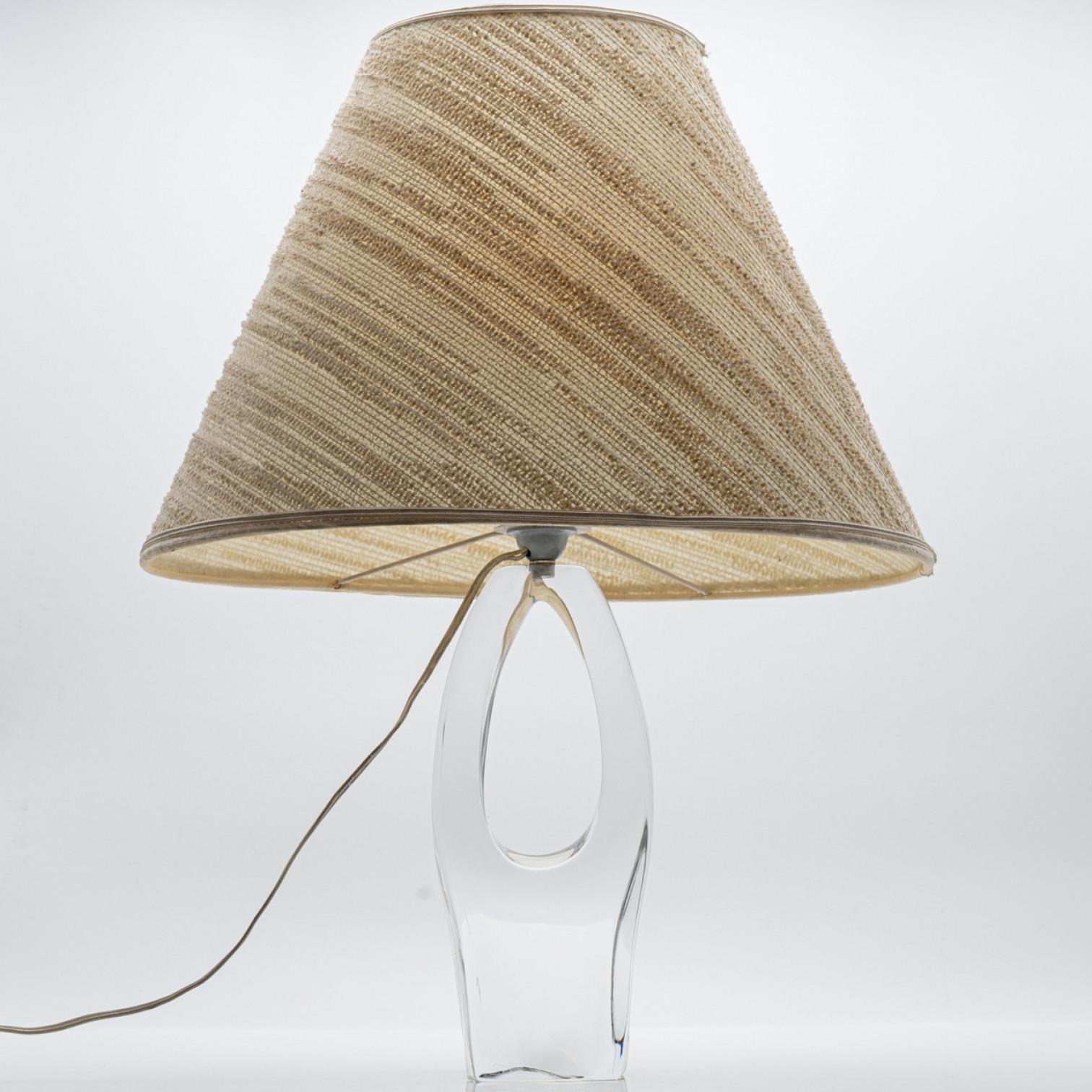 Lampe de table Daum Trou en cristal, France Bon état - En vente à Rijssen, NL