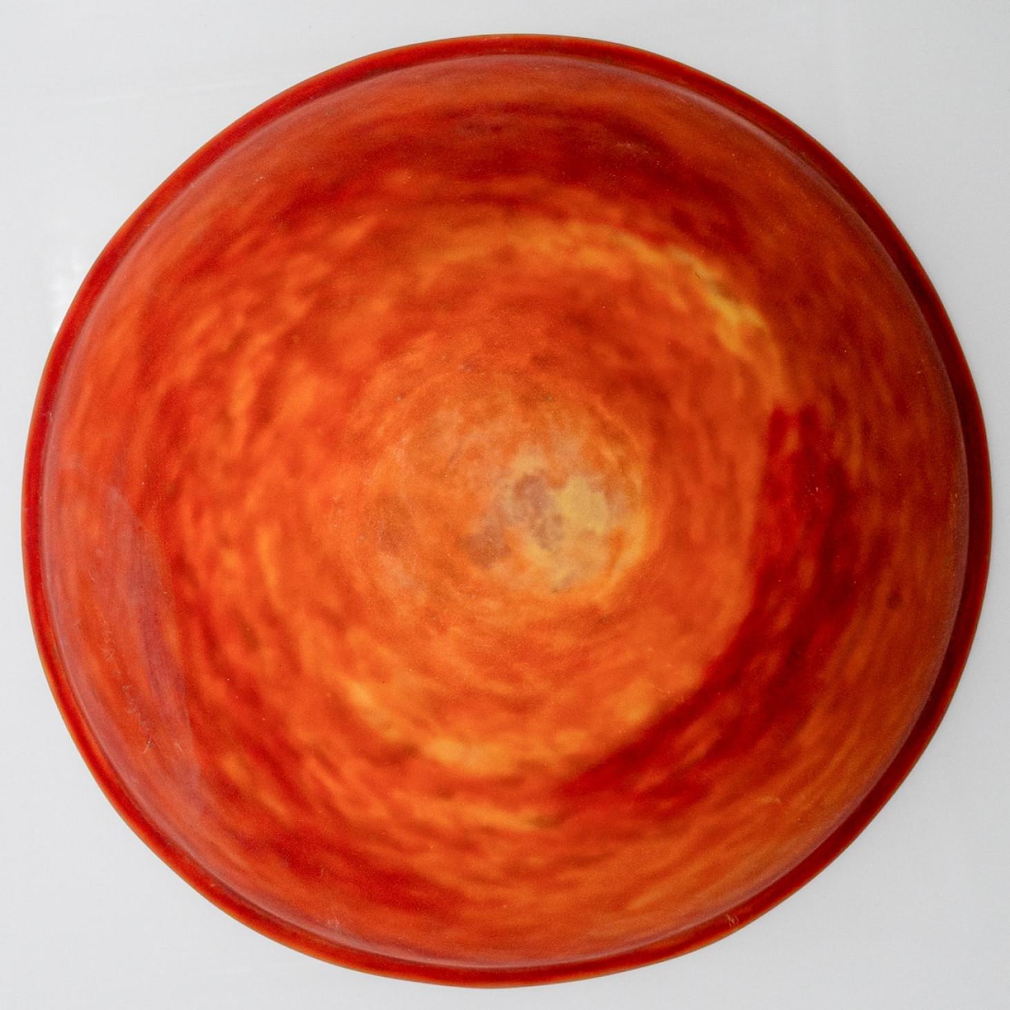 Daum Lámpara de Sobremesa Hojas de Hierro Cristal Ámbar, Francia Otro en venta