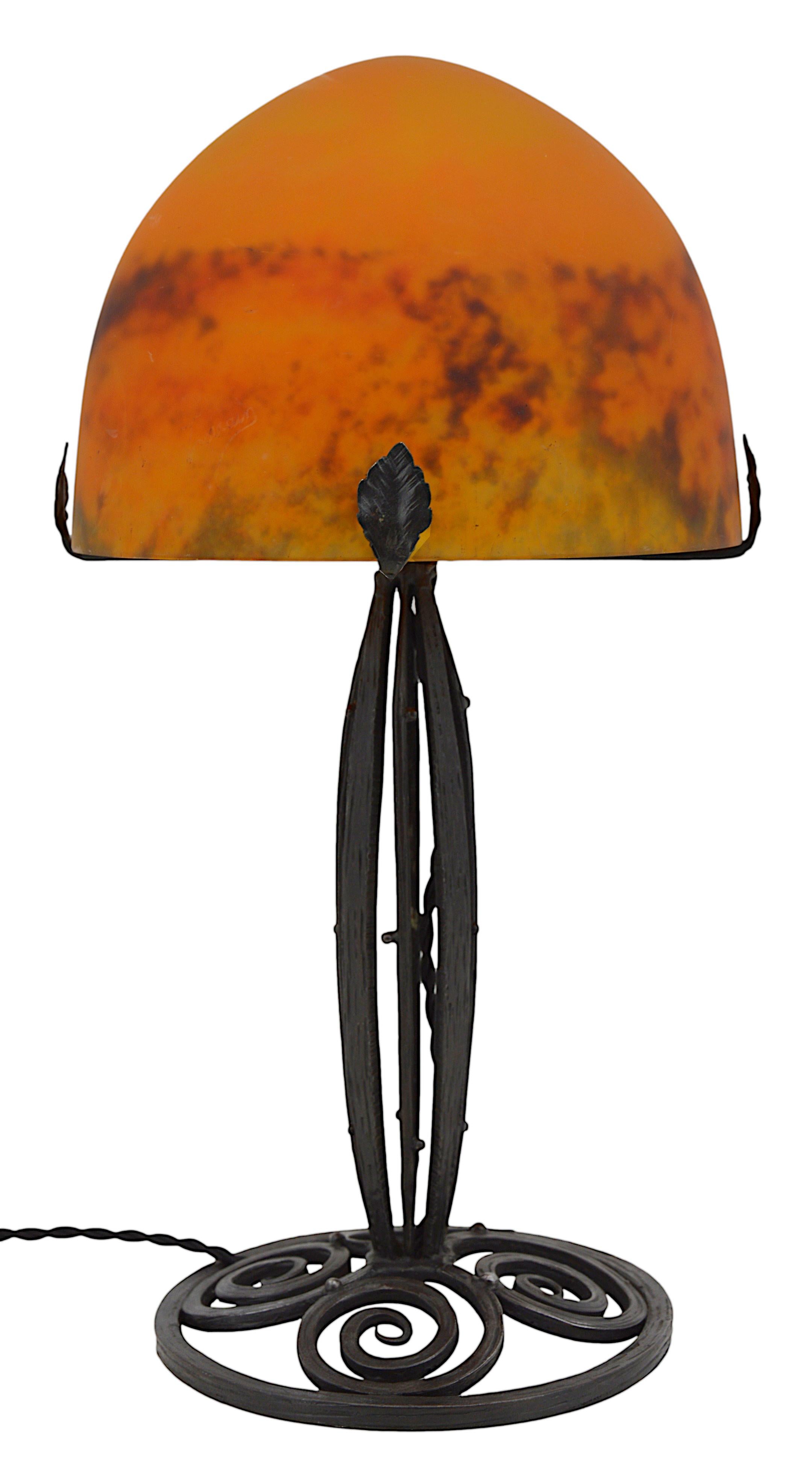 French Daum Table Lamp, 1920 For Sale