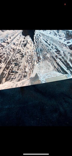 Daum Crystal Table Clock 1950s, France