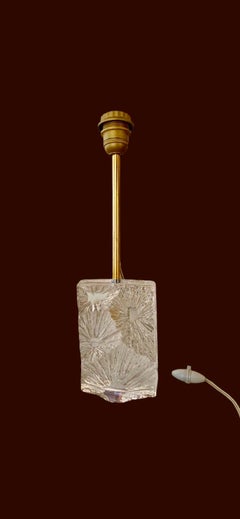 Daum "Thistle" Crystal Table Gilt Gold Lamp from the 1950s, France