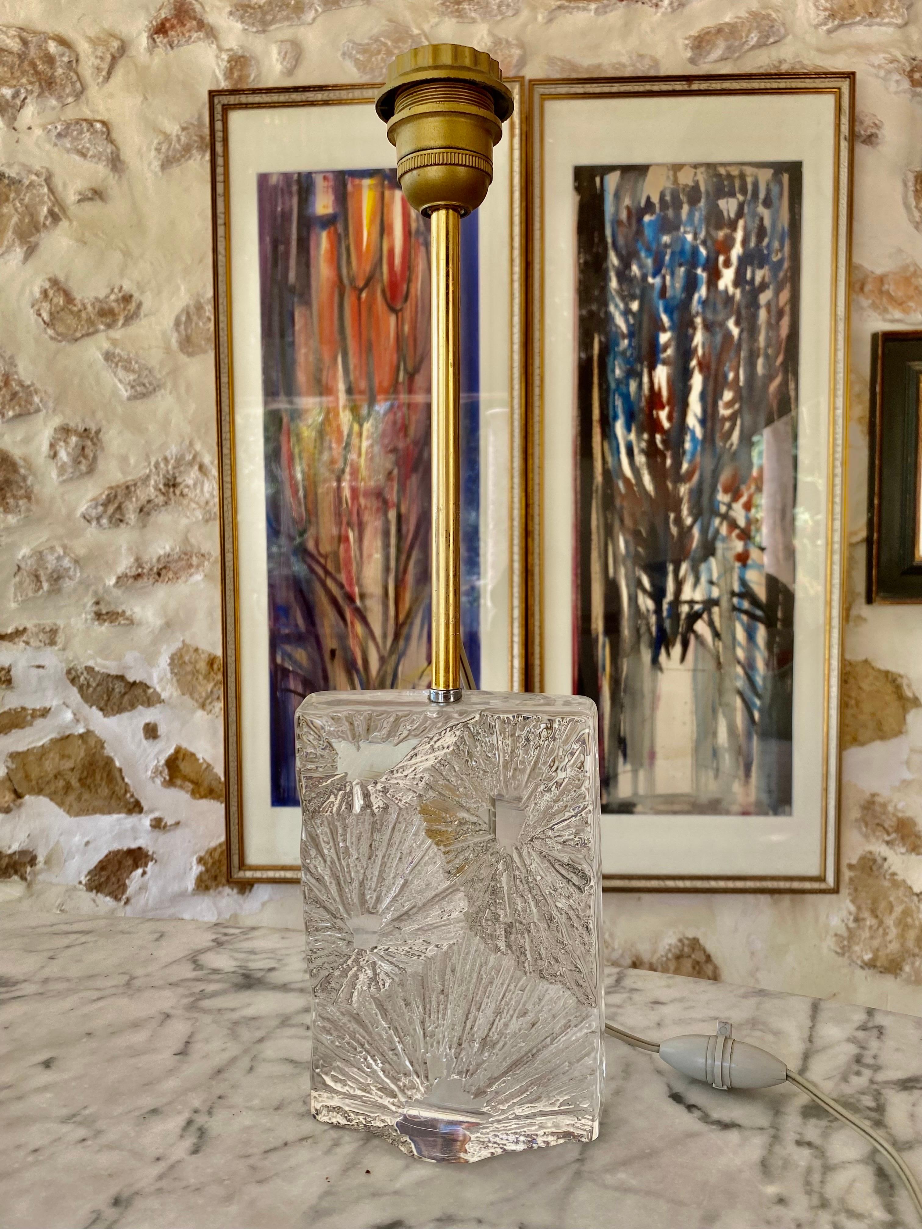 Kristall-Tisch „Thistle“ aus vergoldetem Gold von Daum aus den 1950er Jahren, Frankreich (Französisch) im Angebot