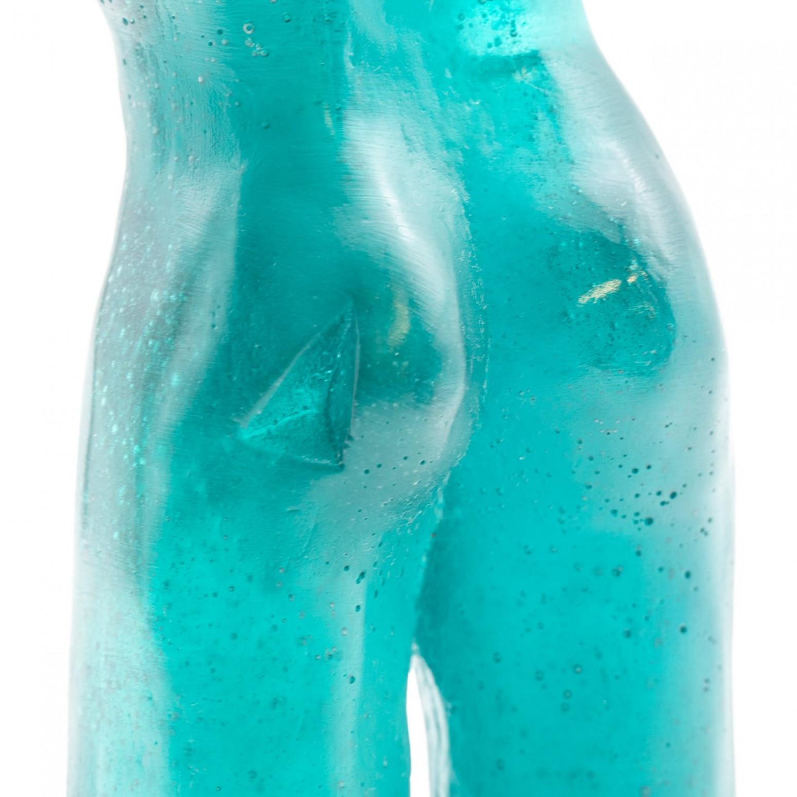 Scultura Buste Silhouette in vetro artistico turchese Daum, Francia In condizioni buone in vendita a Rijssen, NL