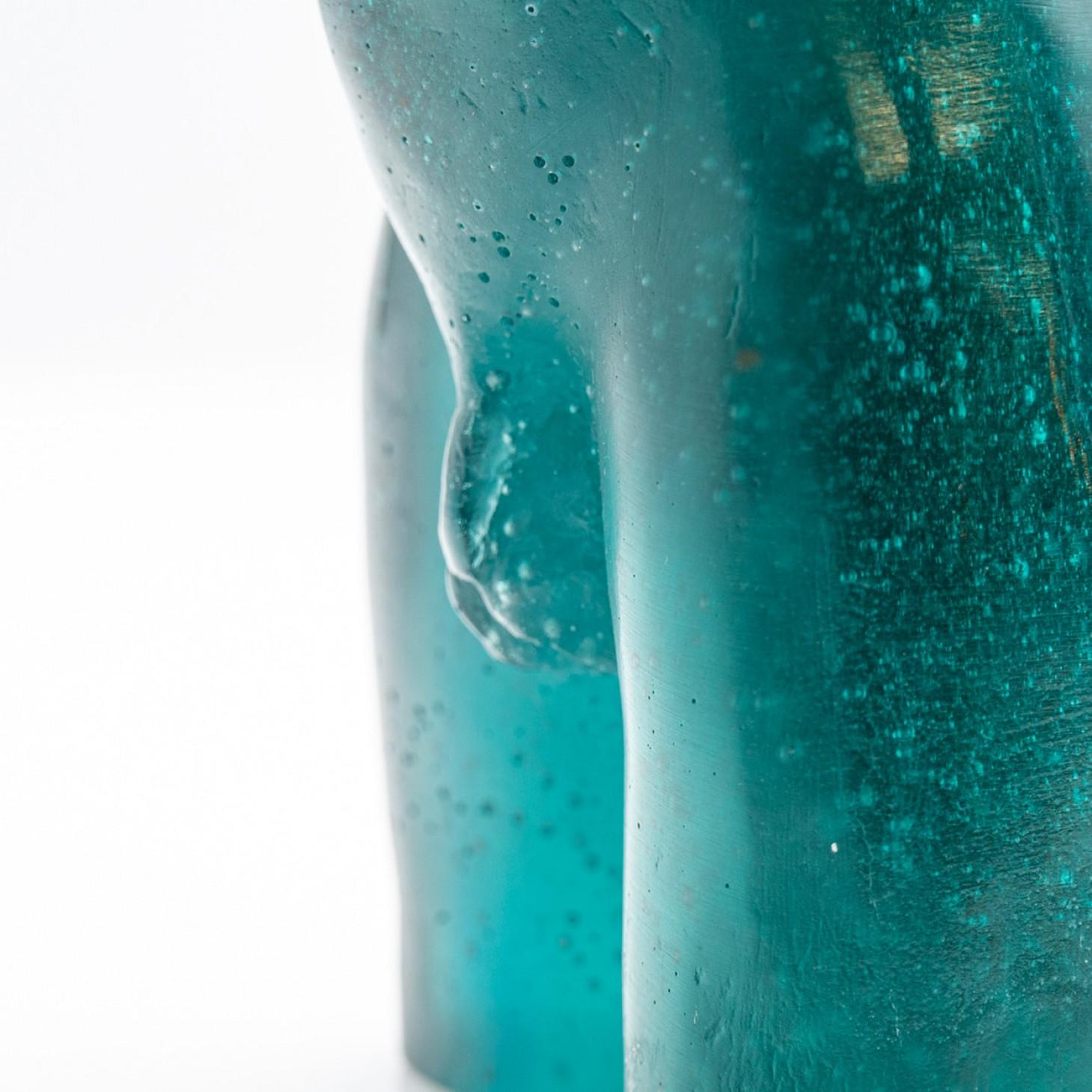 Scultura Buste Silhouette in vetro artistico turchese Daum, Francia in vendita 1