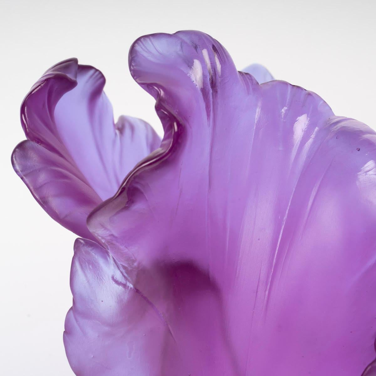 French Daum Vase, Ultraviolet Tulip Model, 20th Century.