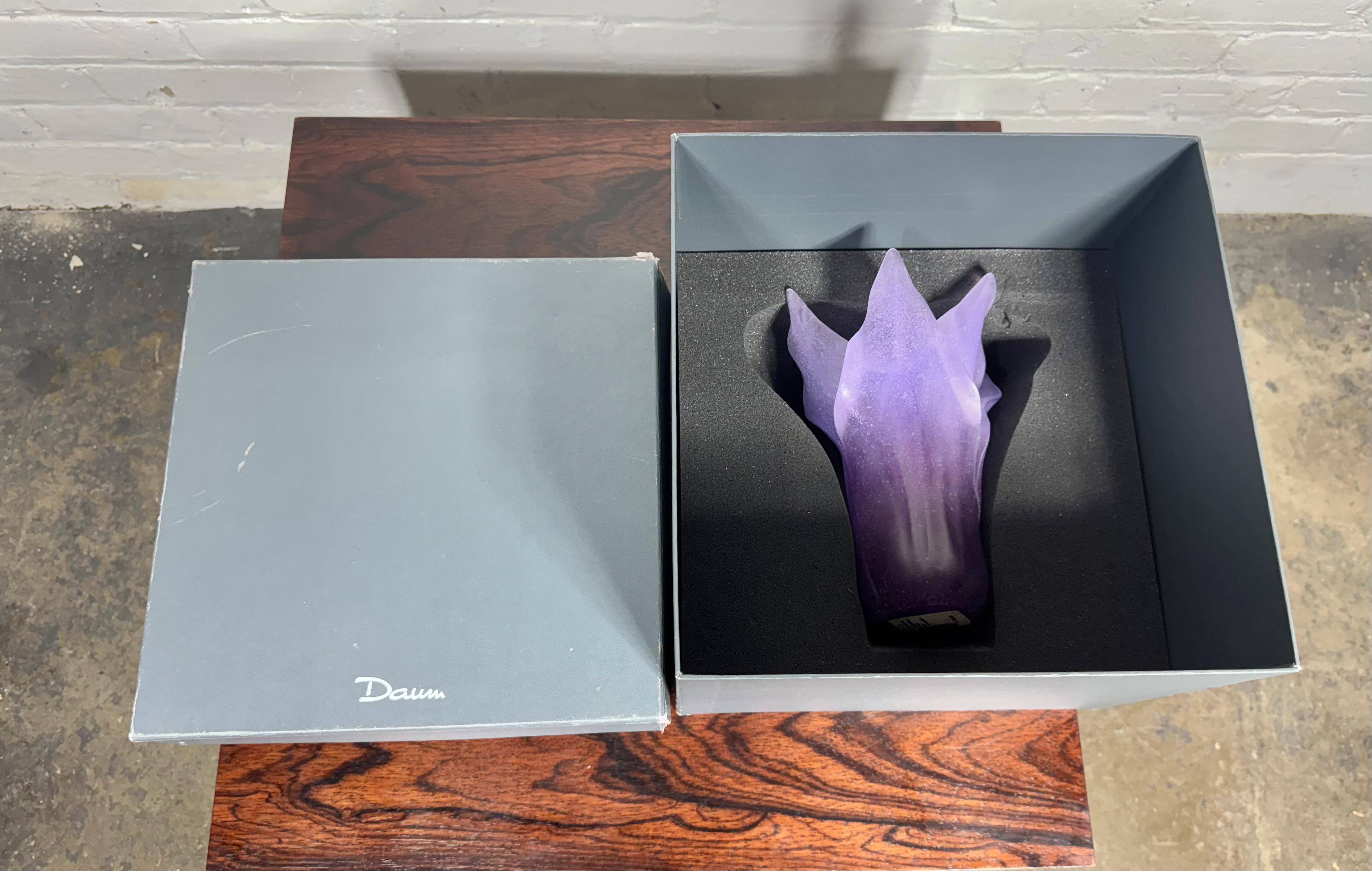 Vetro soffiato Vaso Daum Violet Amethyst Pate de Verre,  Stile Art Nouveau / Art Deco in vendita