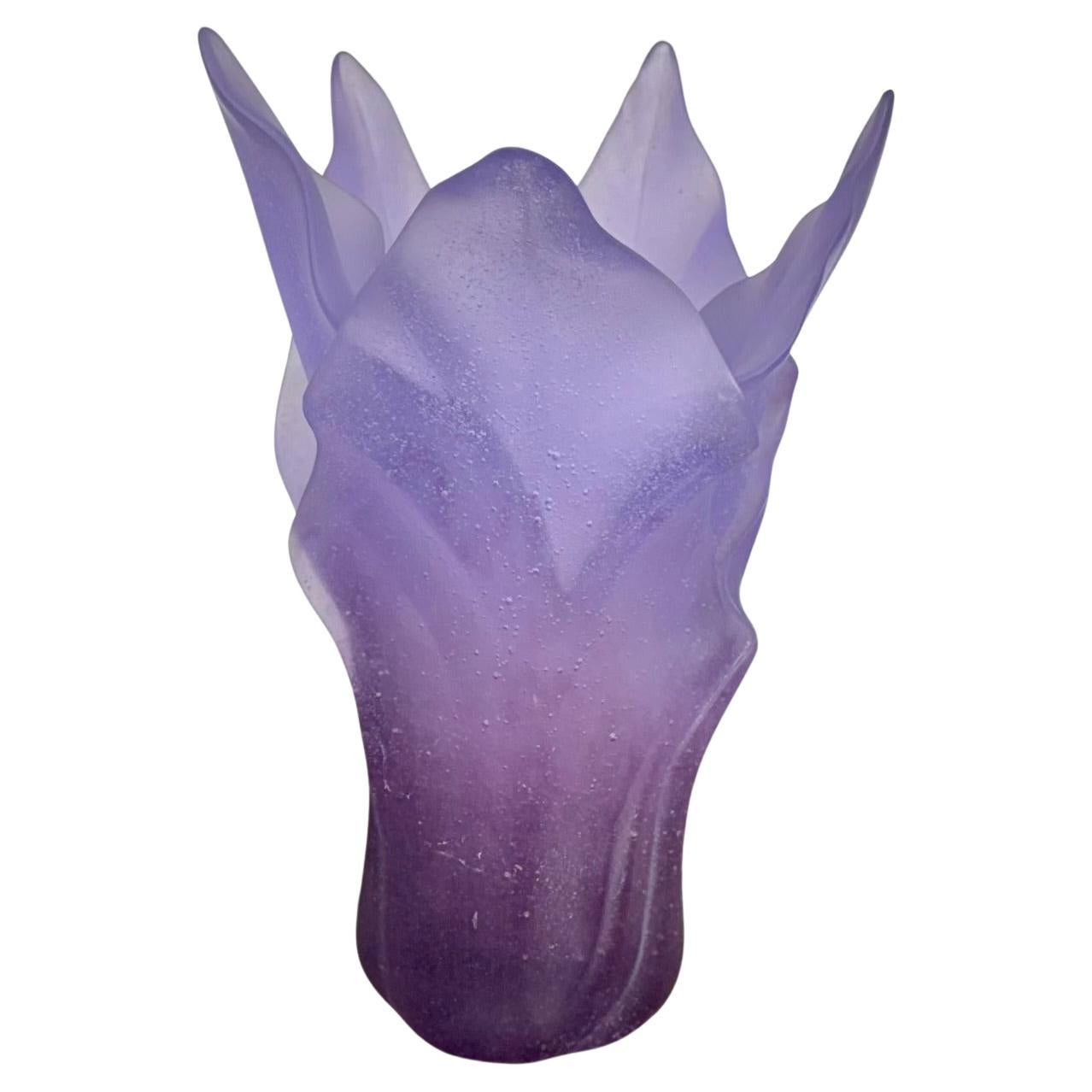 Daum Violet Amethyst Pate de Verre Vase,  Art Nouveau / Art Deco Style