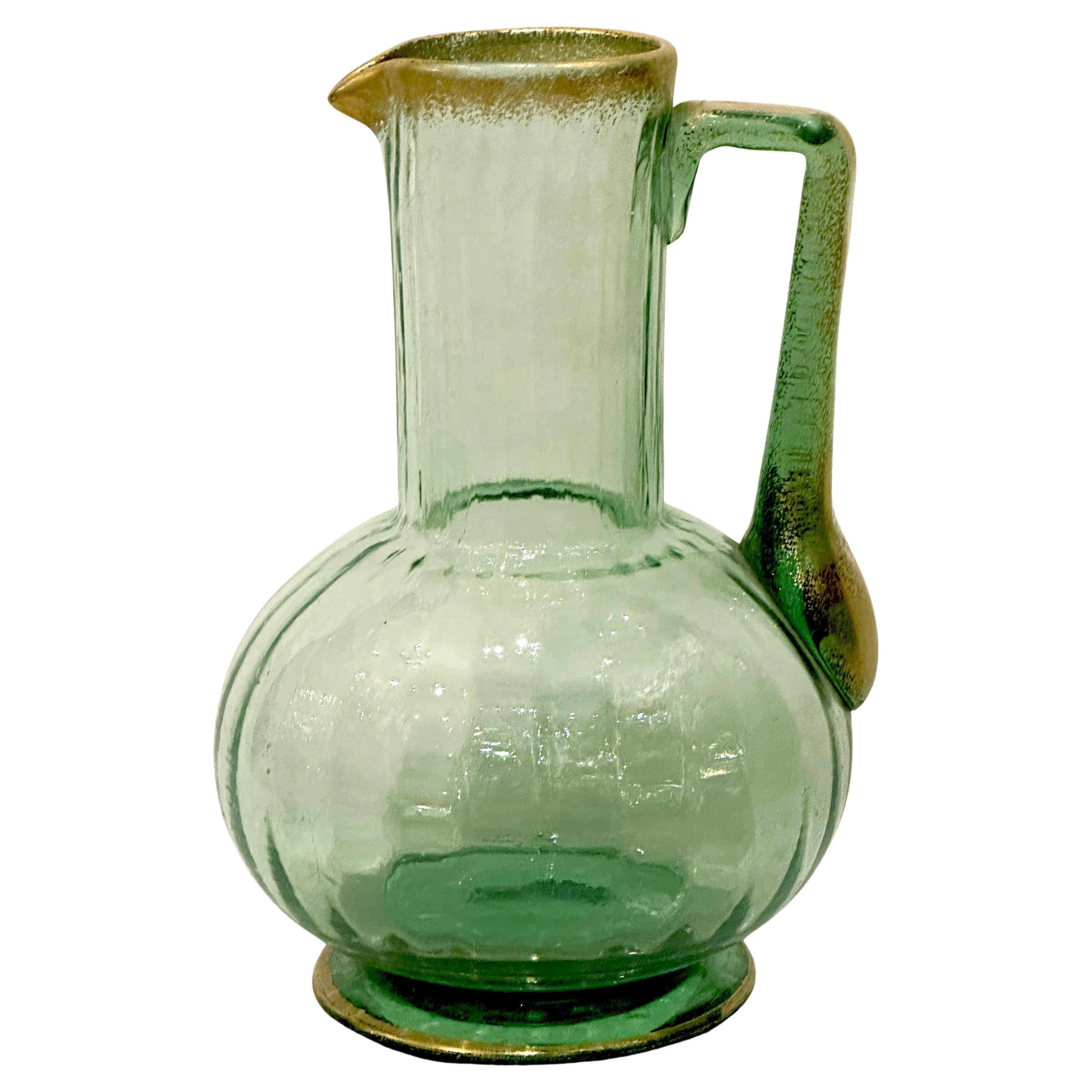 Brocca per acqua Daum, periodo Art Nouveau, manifattura di Nancy, circa 1900 in vendita