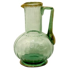 Daum water pitcher, Art Nouveau period, Nancy manufacture, circa 1900