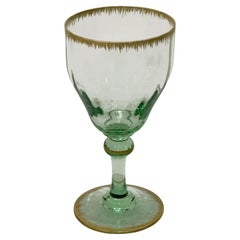 Daum white wine glass, Art Nouveau period, Nancy manufacture, circa 1900