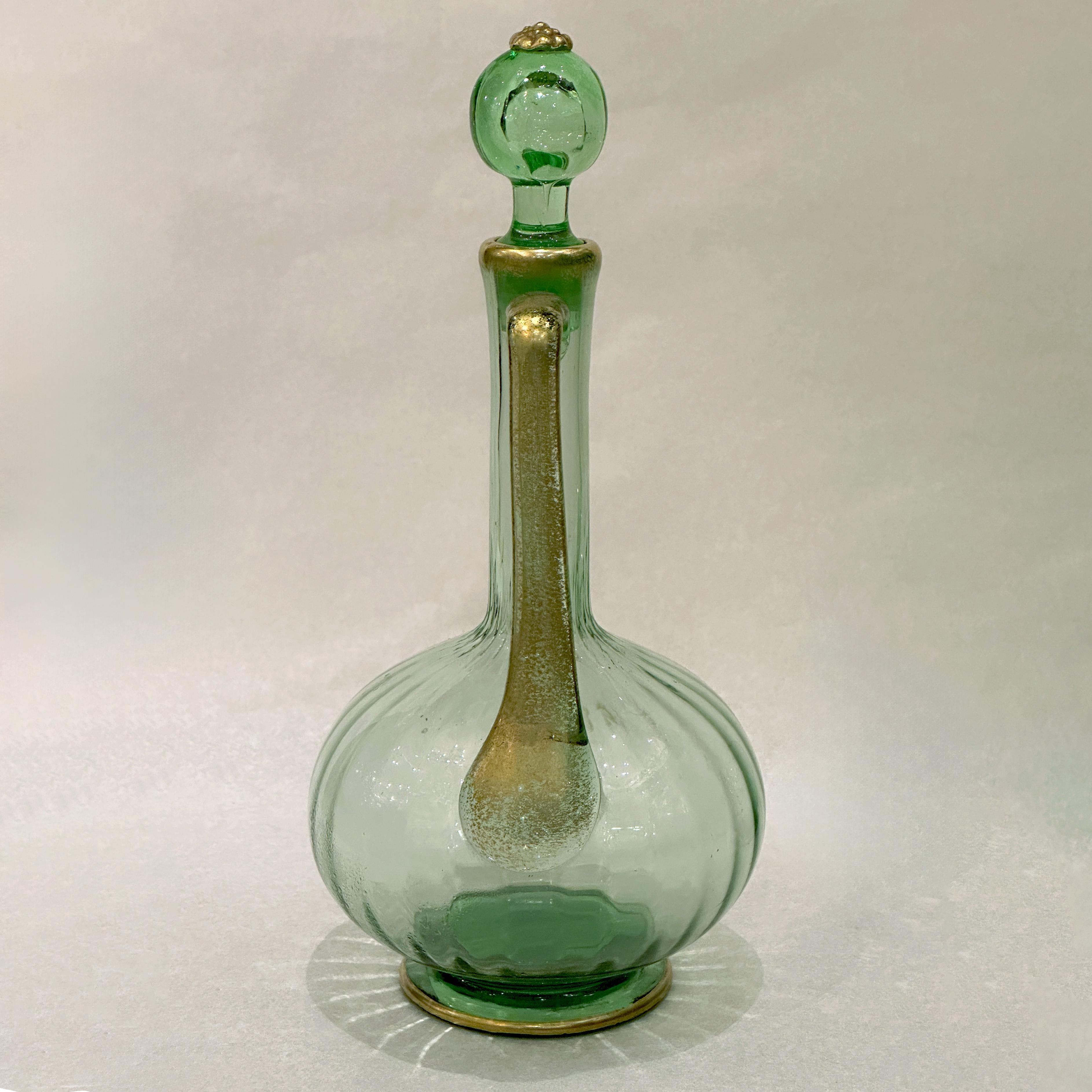 Cristallo Decanter per vino Daum, periodo Art Nouveau, manifattura di Nancy, circa 1900 in vendita
