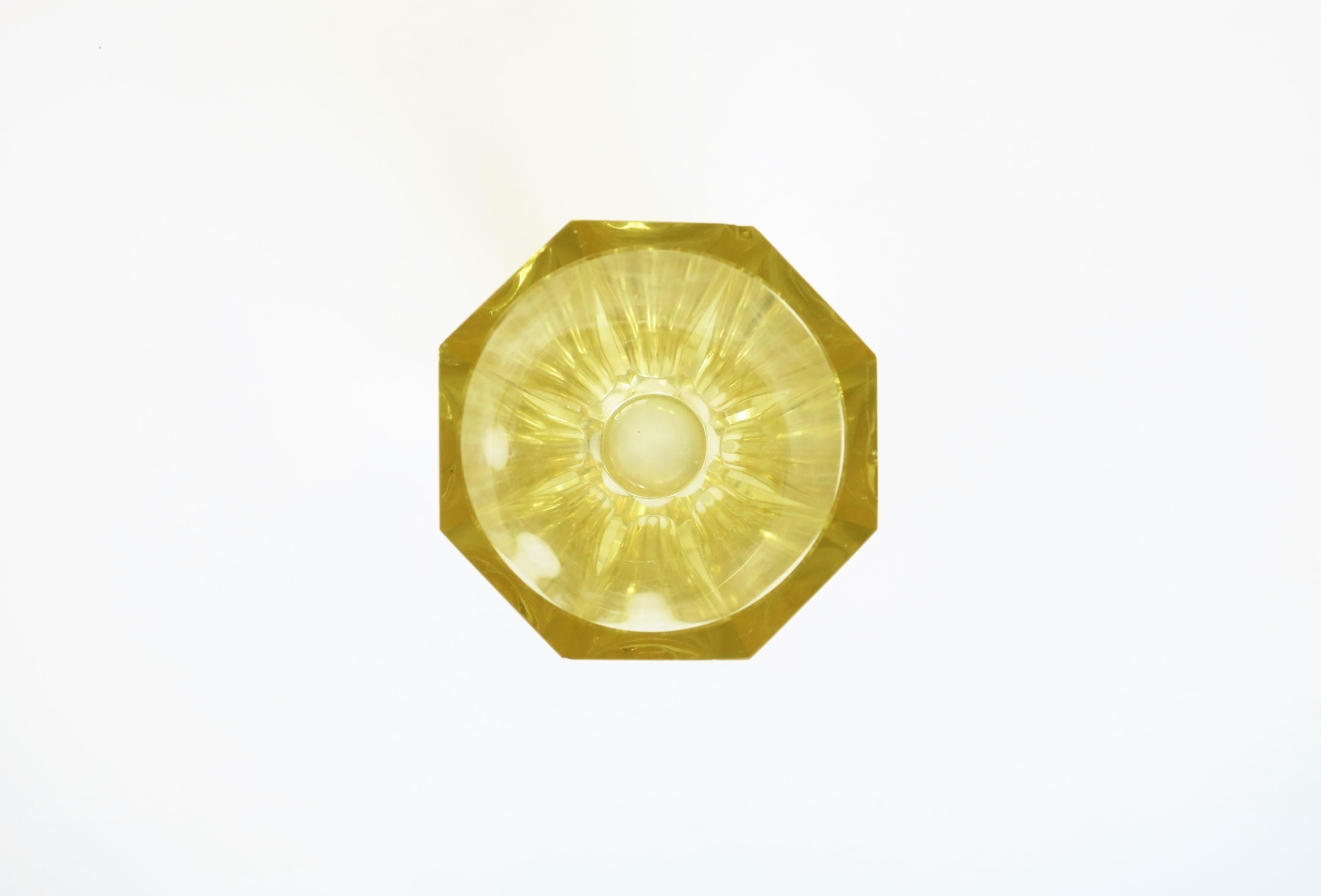 Daum Yellow Crystal Vase 3