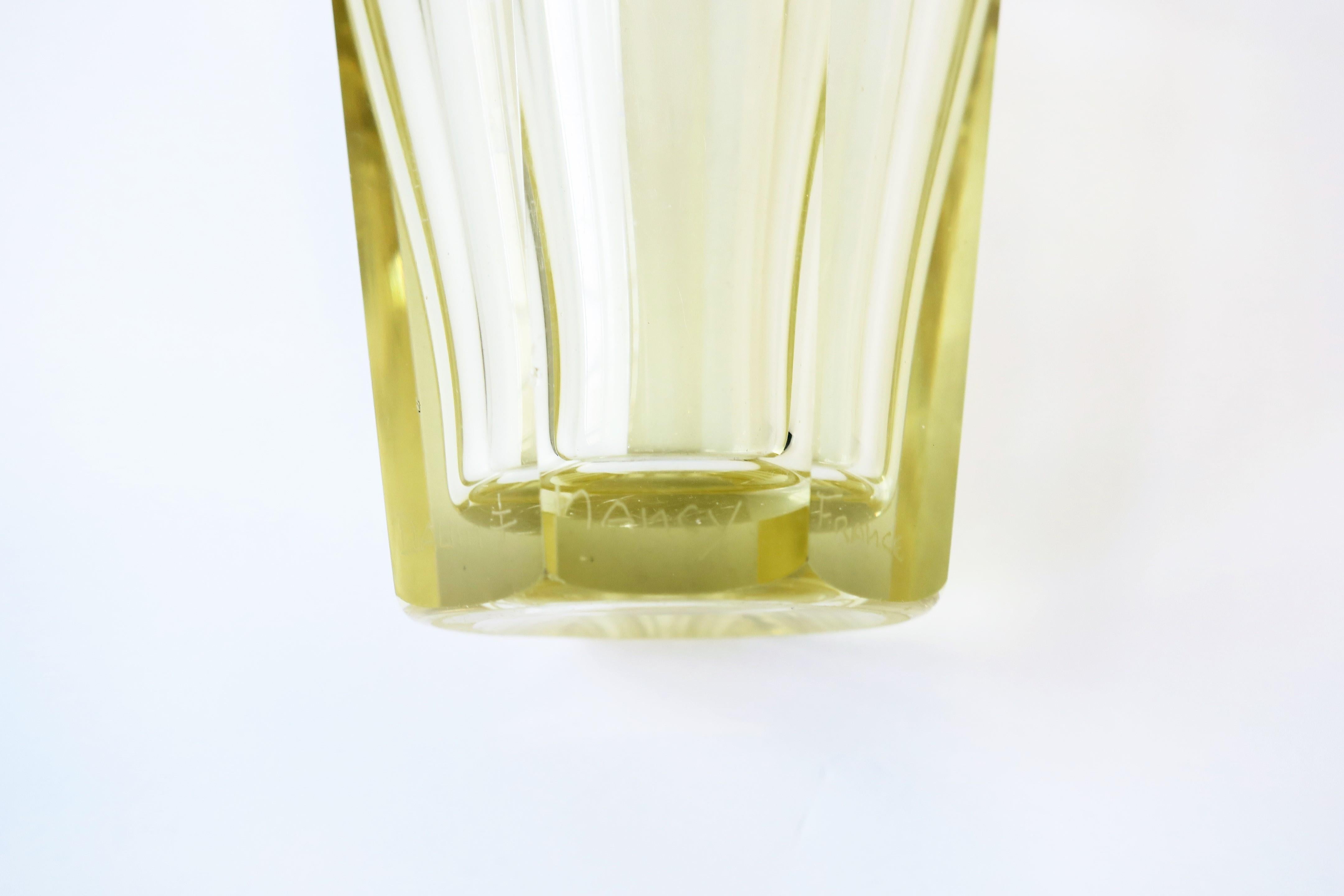 Daum Yellow Crystal Vase 6