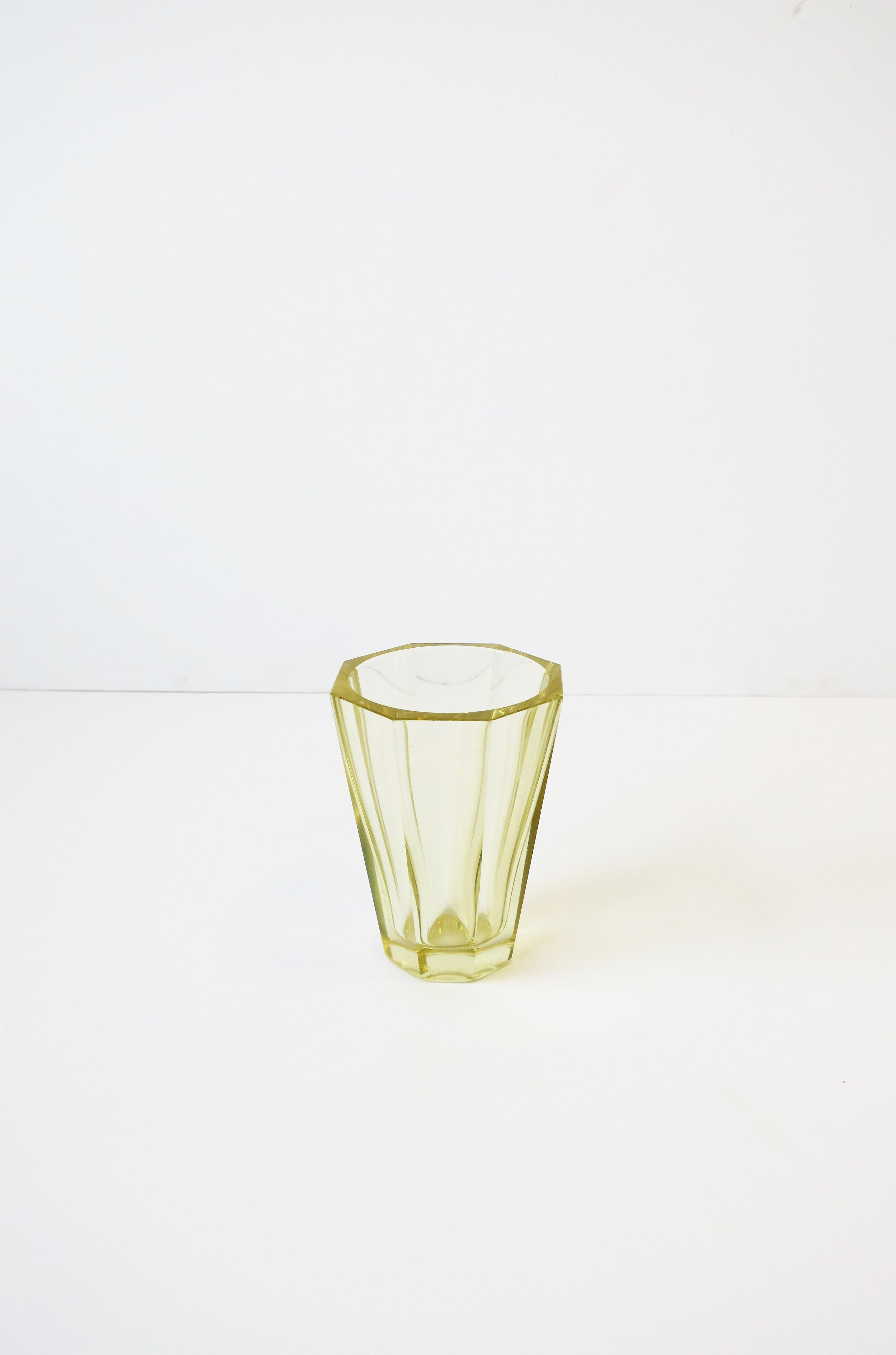 Modern Daum Yellow Crystal Vase